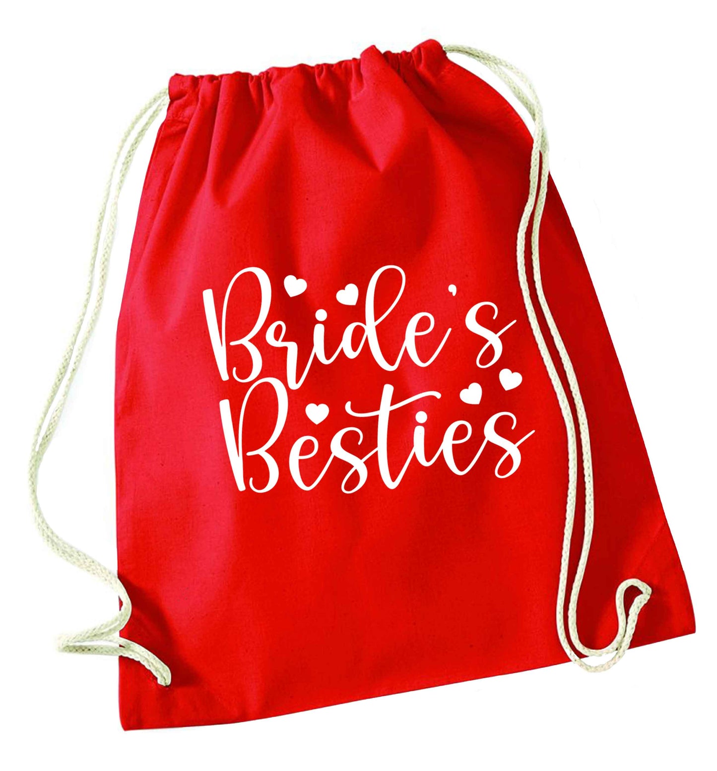 Brides besties red drawstring bag 