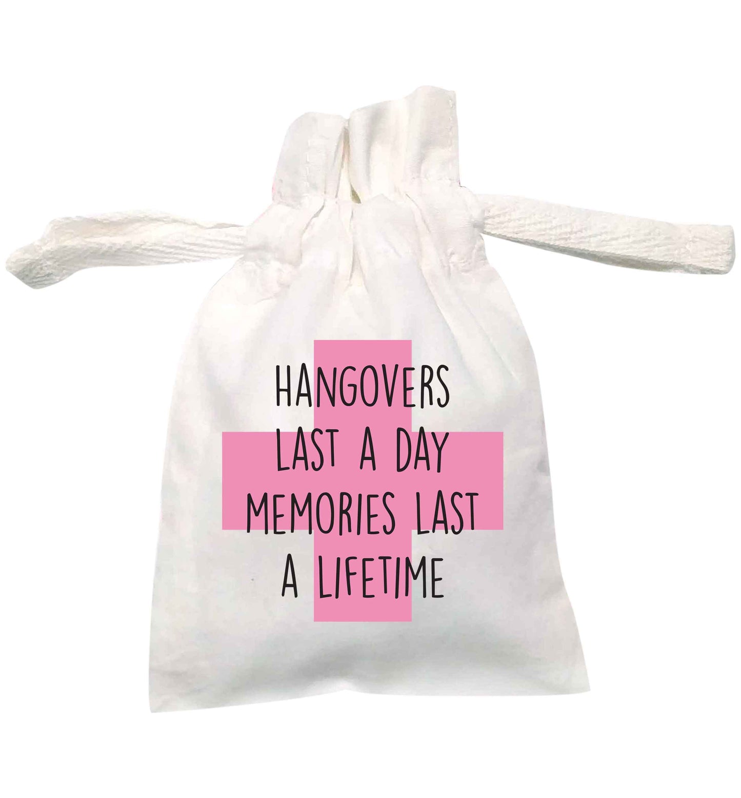 Hangovers last a day memories last a lifetime | XS - L Organic Cotton Bags / Pouches | Black or White