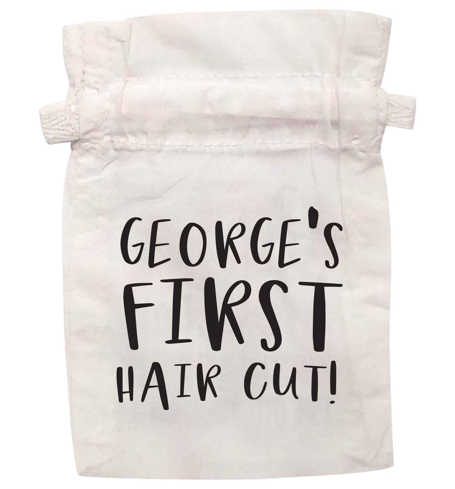 Personalised babies first haircut  | XS drawstring pouch | Organic Cotton Bag