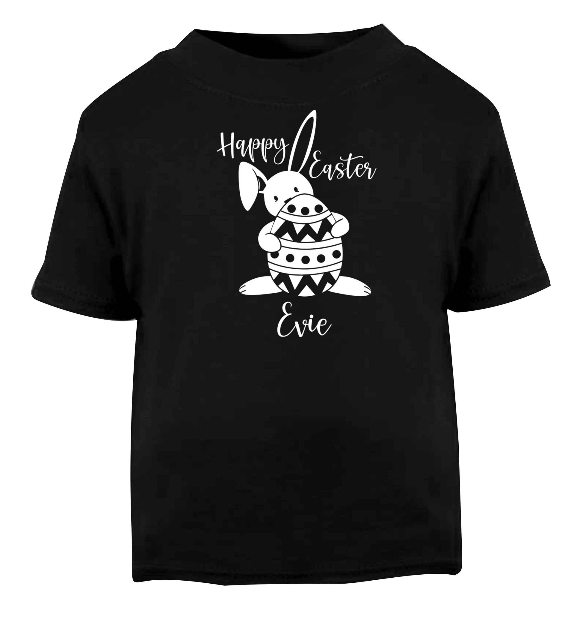 Happy Easter - personalised Black baby toddler Tshirt 2 years