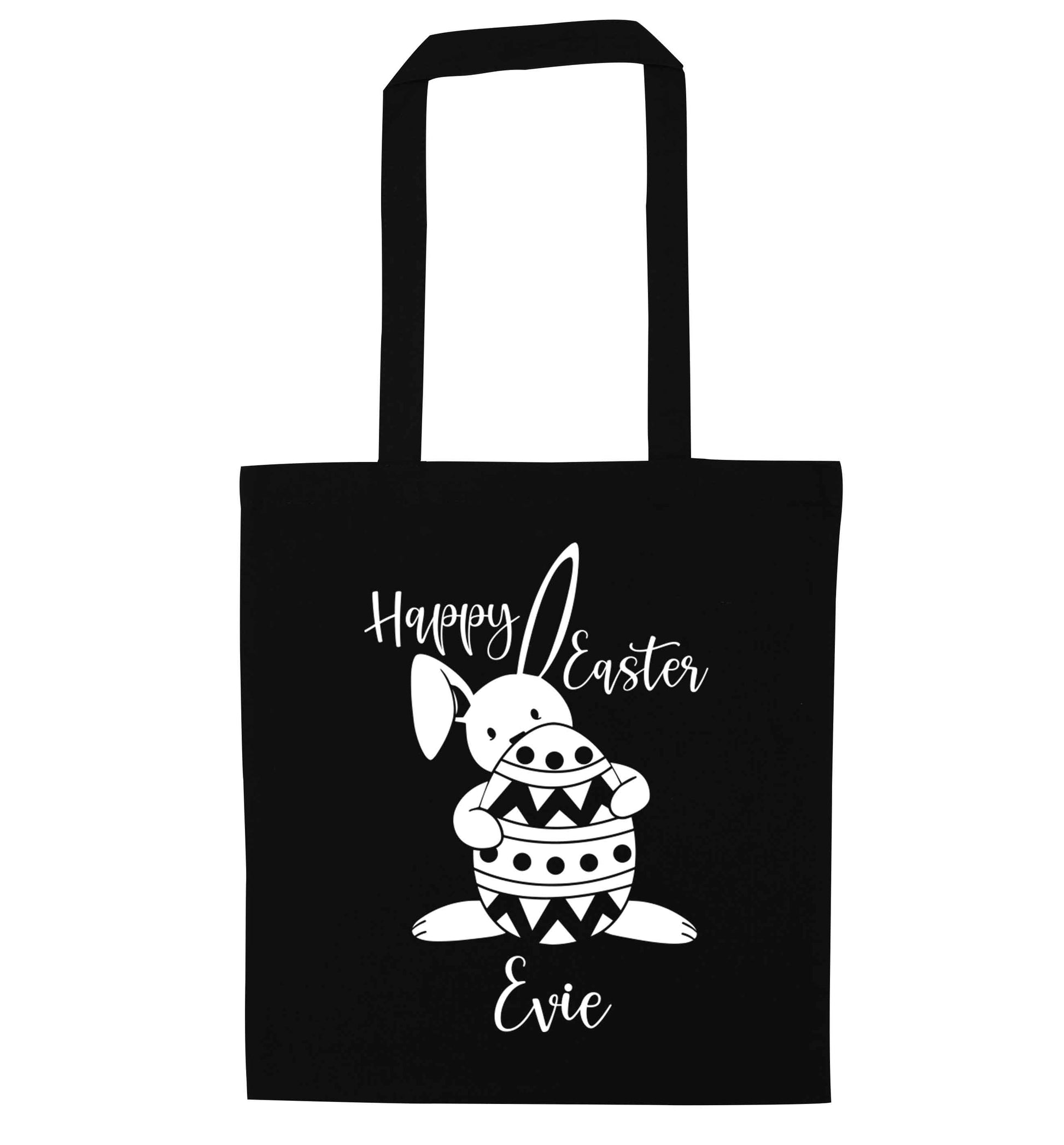Happy Easter - personalised black tote bag