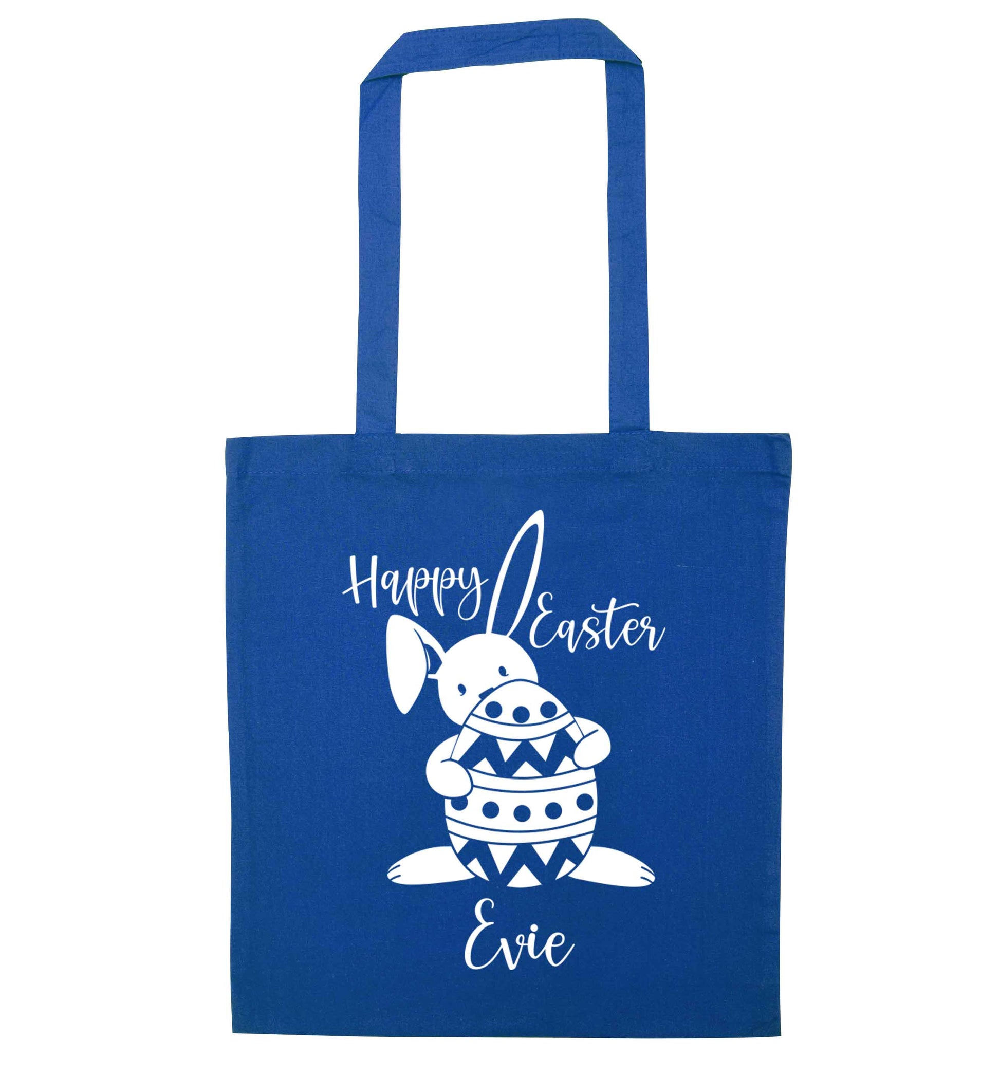 Happy Easter - personalised blue tote bag