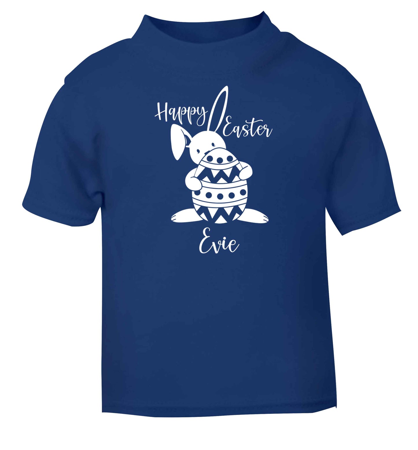 Happy Easter - personalised blue baby toddler Tshirt 2 Years