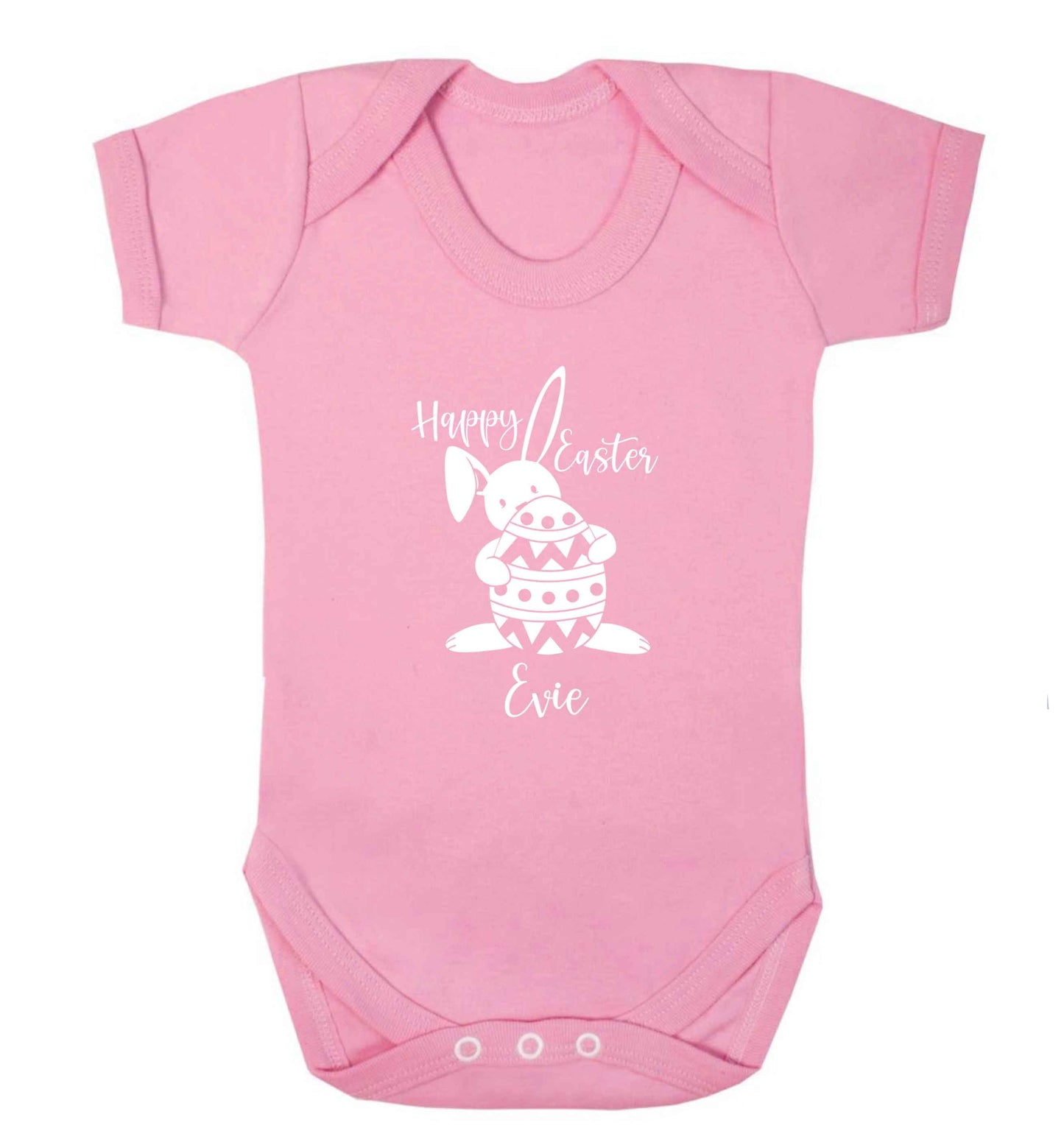 Happy Easter - personalised baby vest pale pink 18-24 months