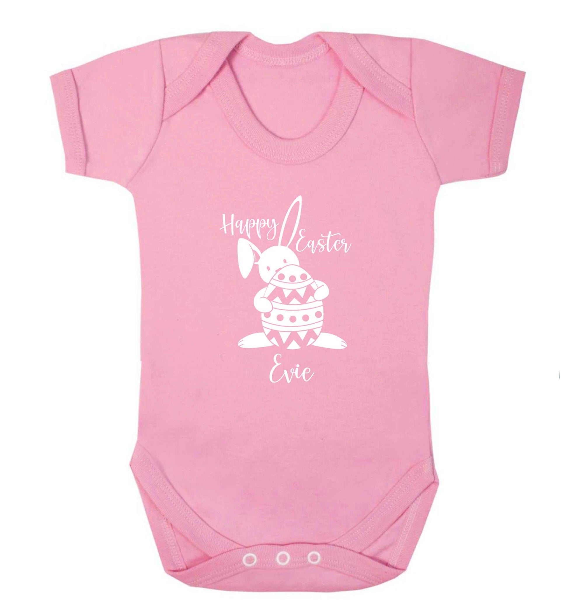 Happy Easter - personalised baby vest pale pink 18-24 months