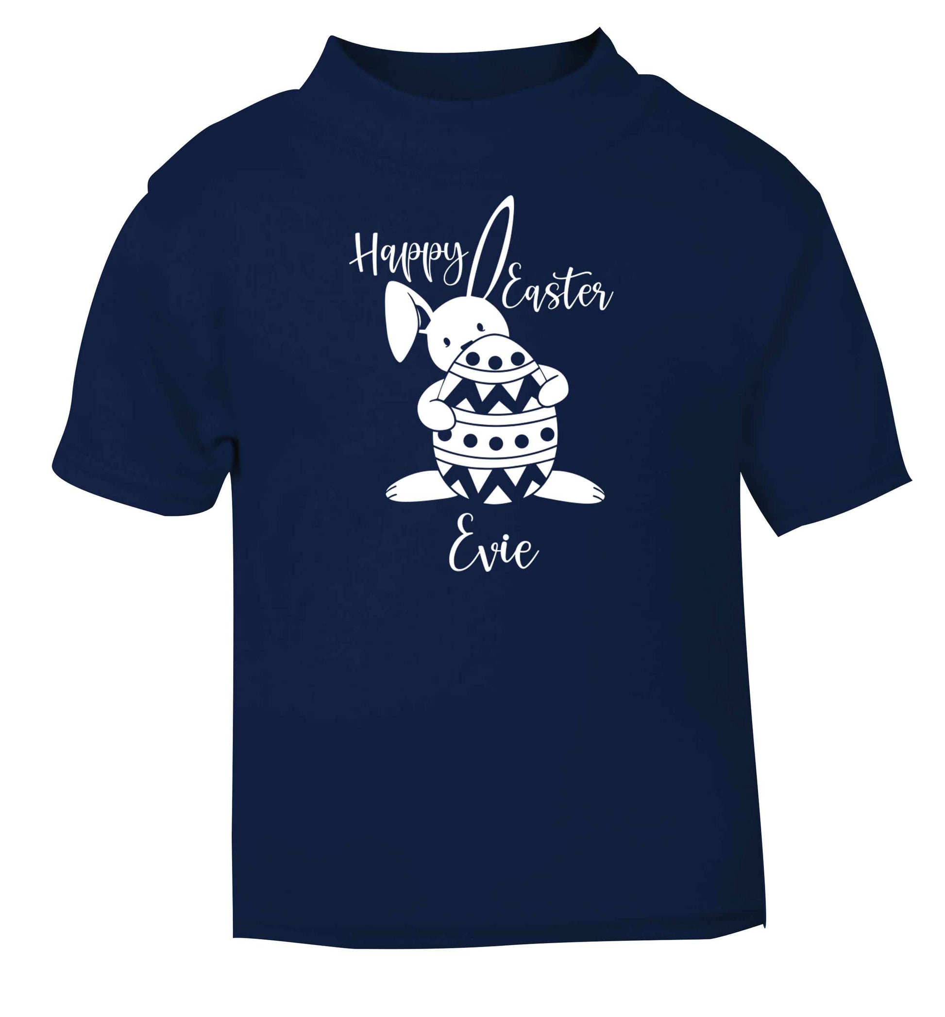 Happy Easter - personalised navy baby toddler Tshirt 2 Years