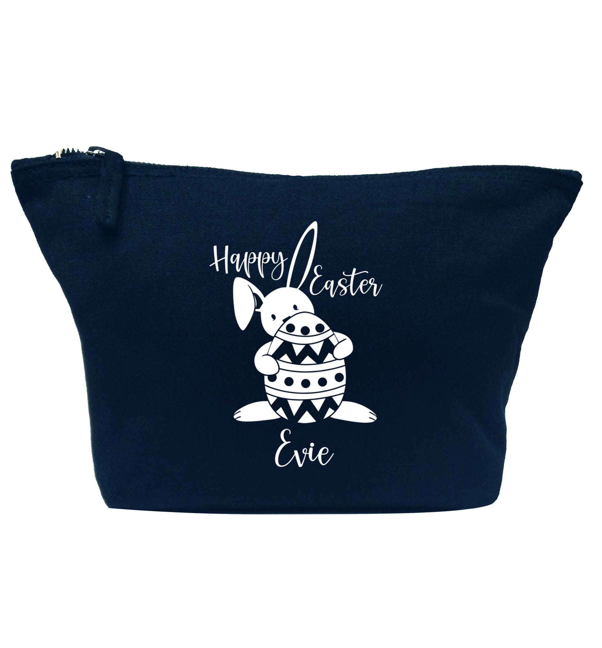 Happy Easter - personalised navy makeup bag