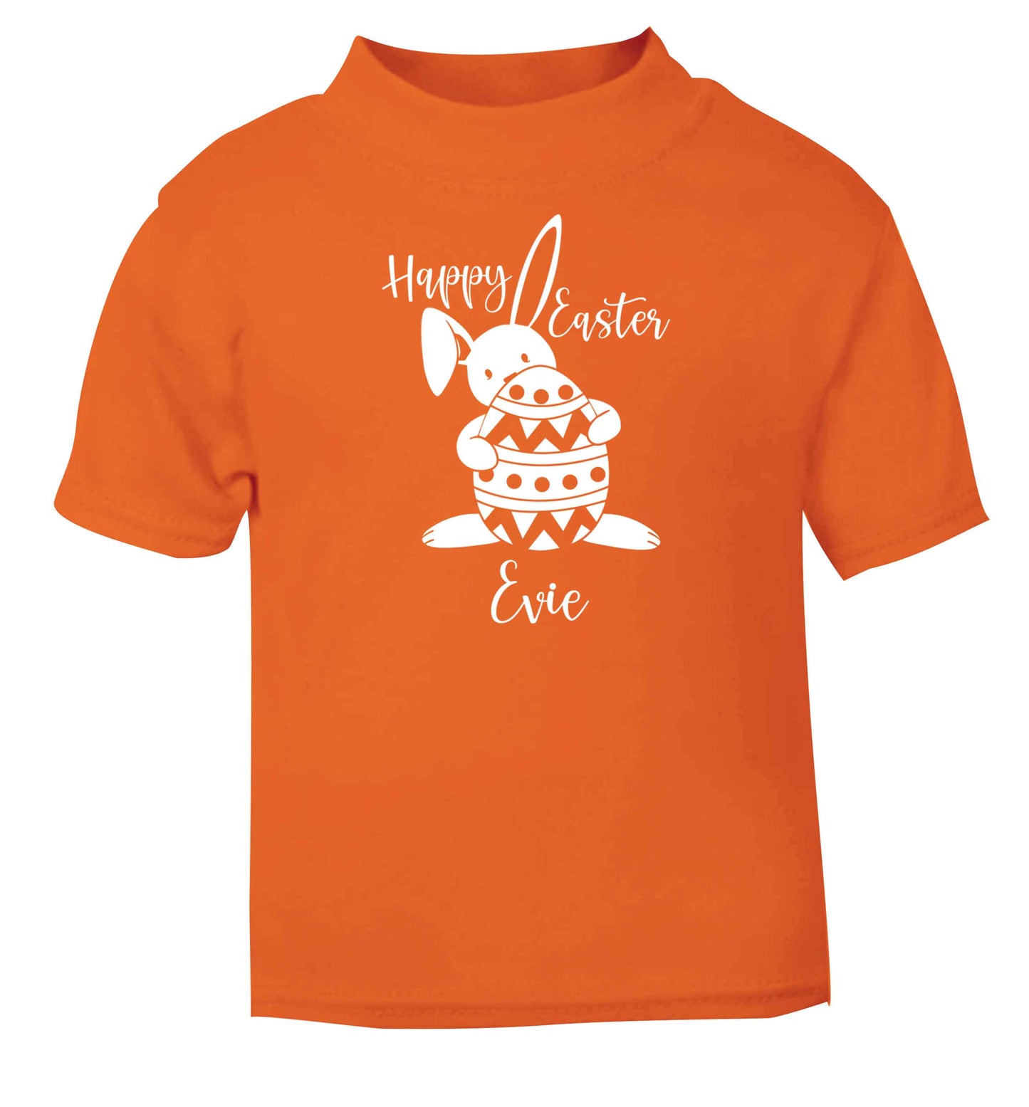 Happy Easter - personalised orange baby toddler Tshirt 2 Years