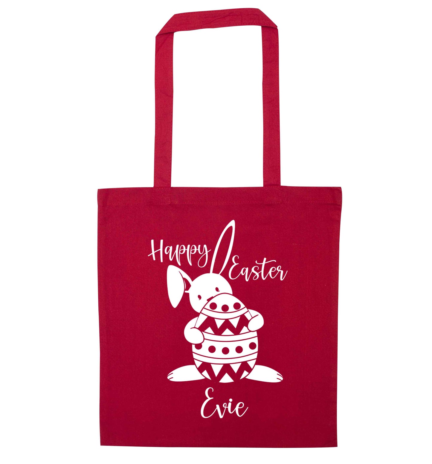 Happy Easter - personalised red tote bag