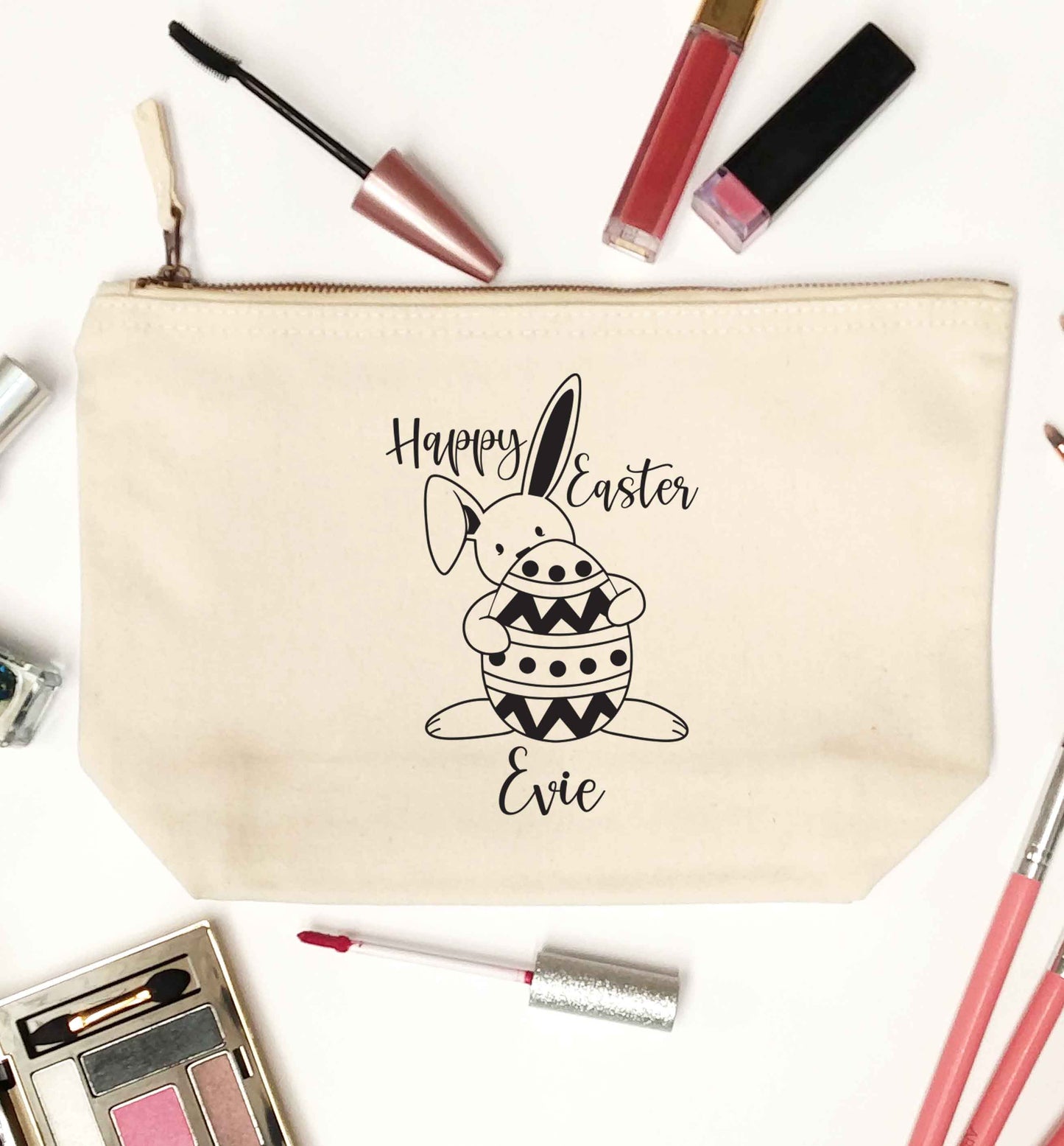 Happy Easter - personalised natural makeup bag