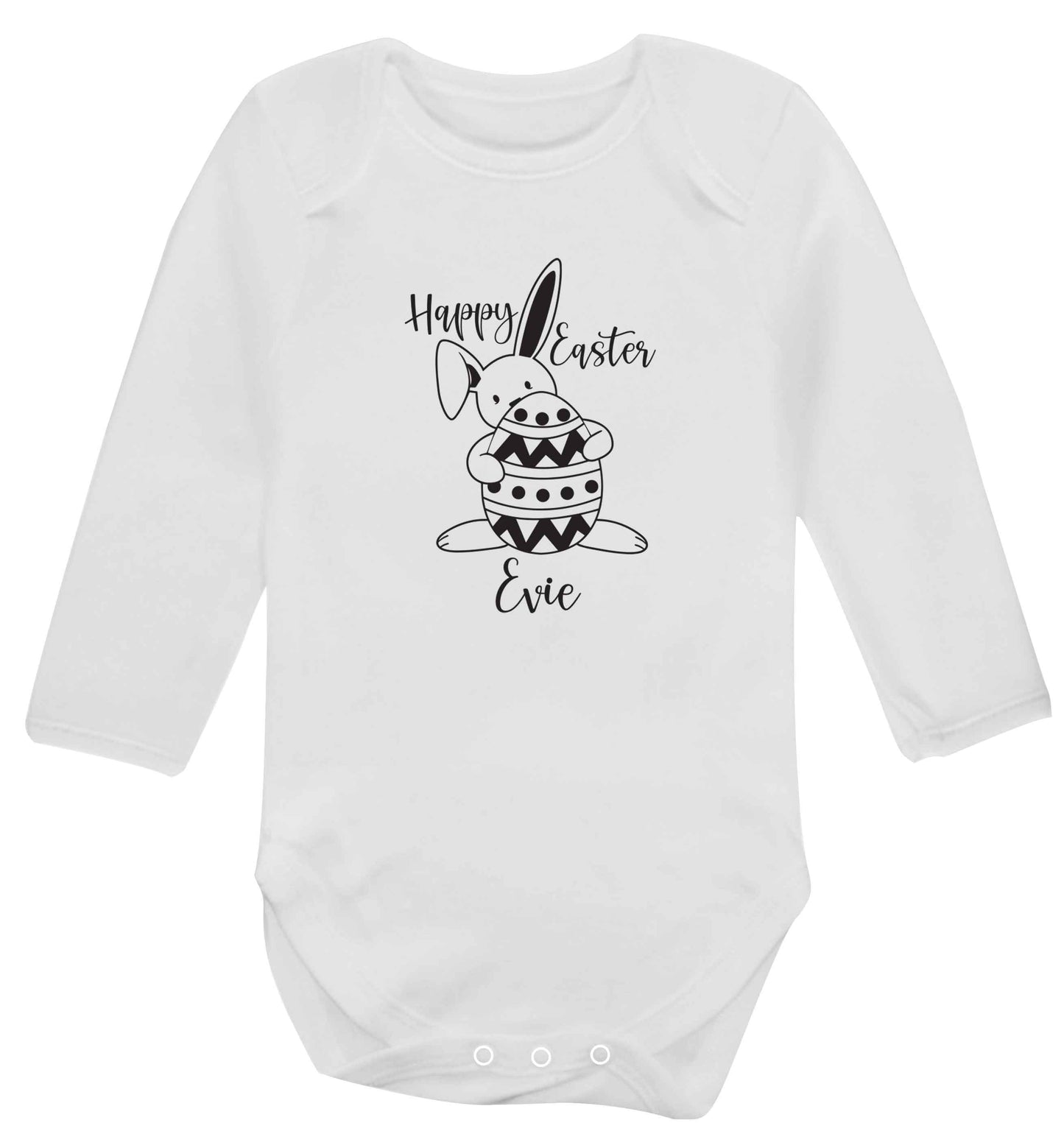 Happy Easter - personalised baby vest long sleeved white 6-12 months