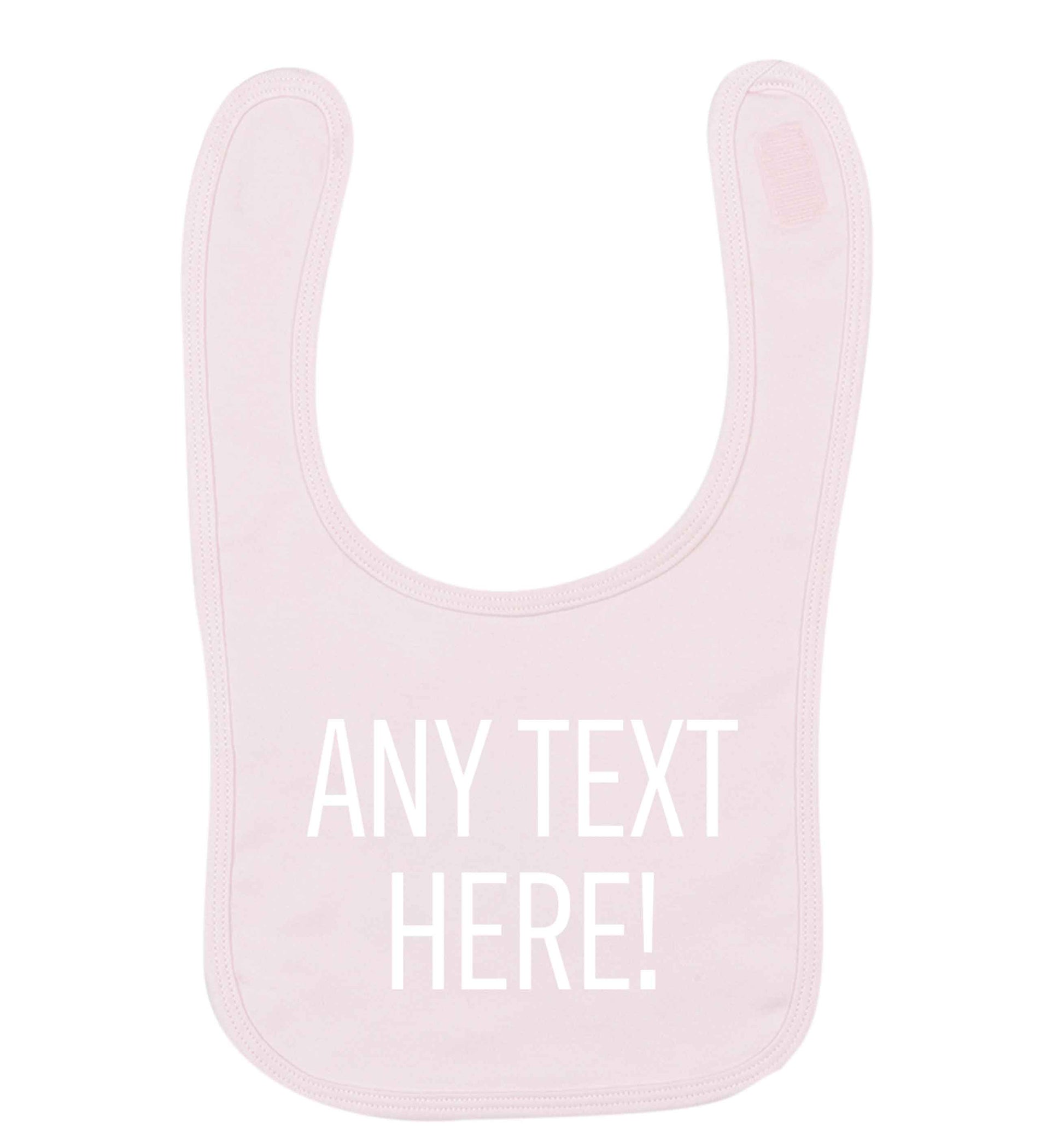 Happy Easter - personalised pale pink baby bib