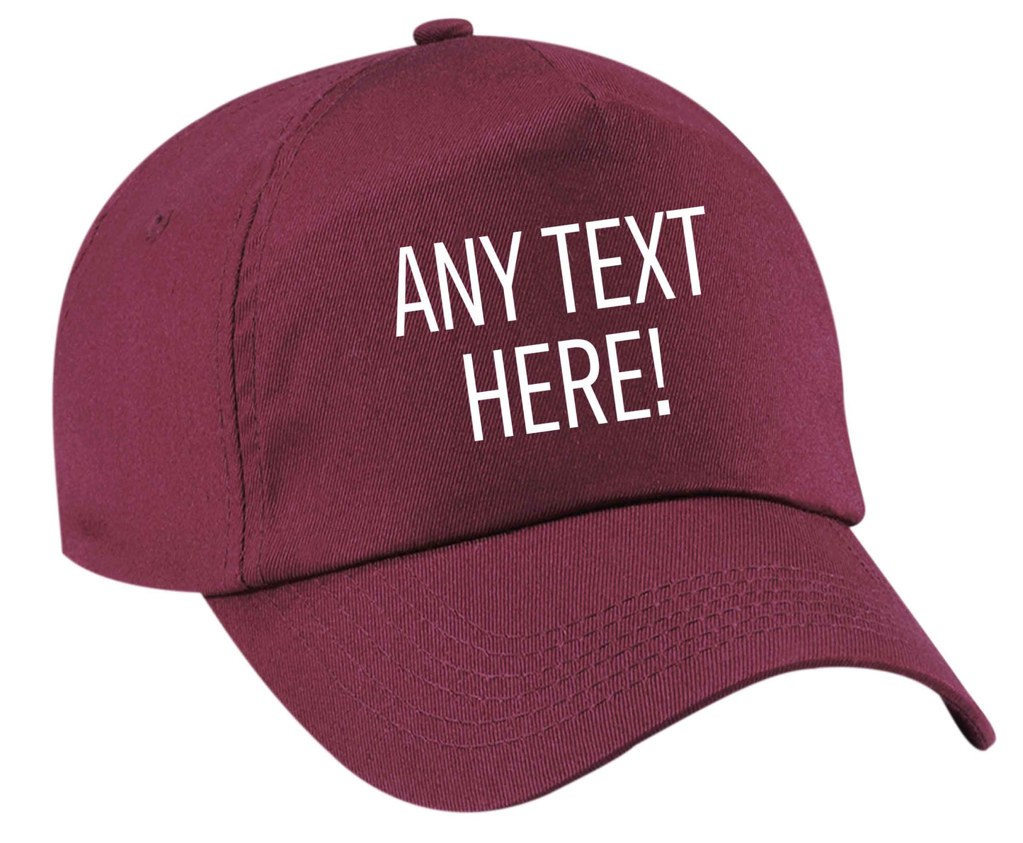Any text here | Baseball Cap | Custom order any text colour and font