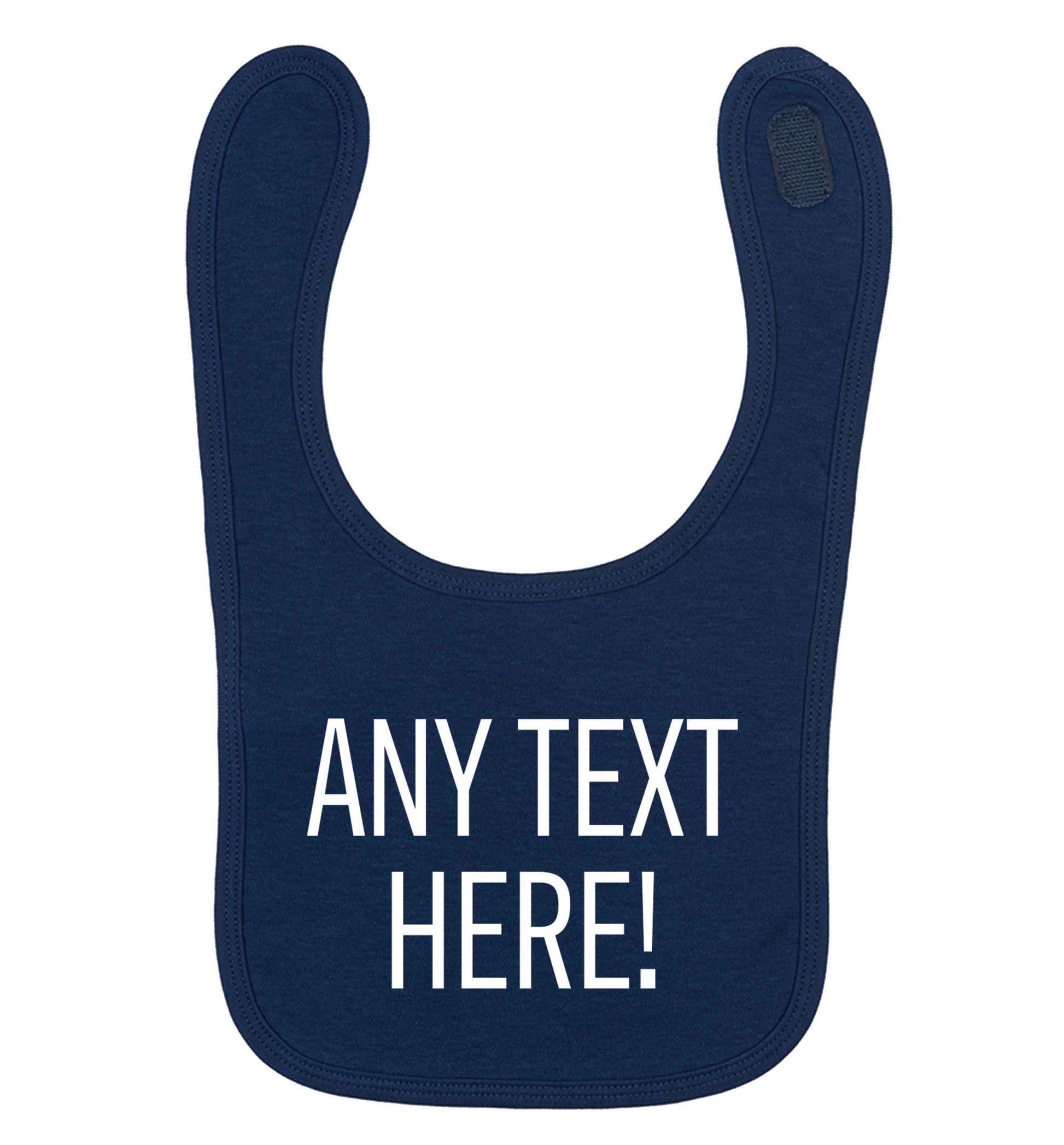 Happy Easter - personalised navy baby bib