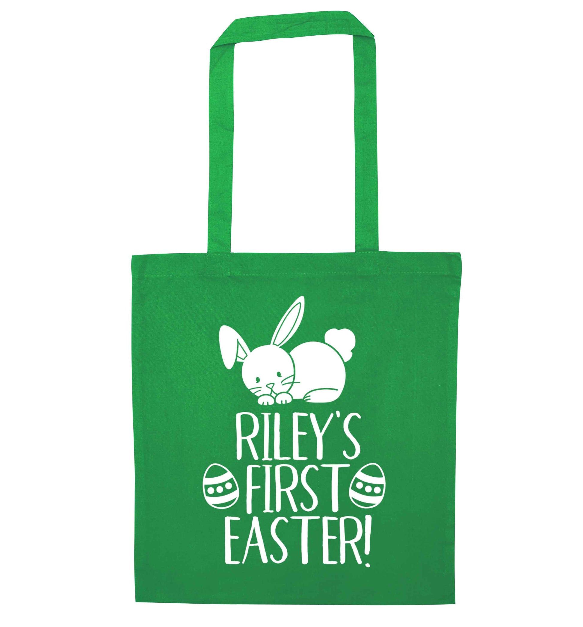 Personalised first Easter green tote bag