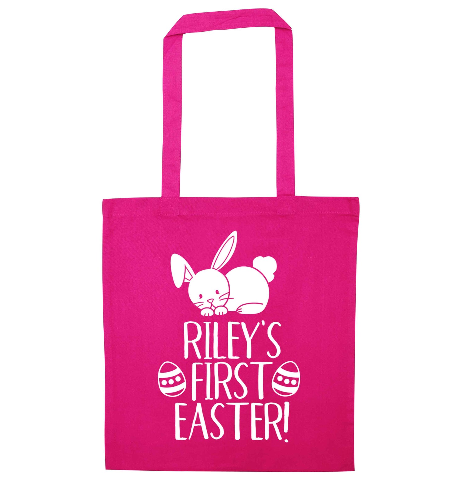 Personalised first Easter pink tote bag