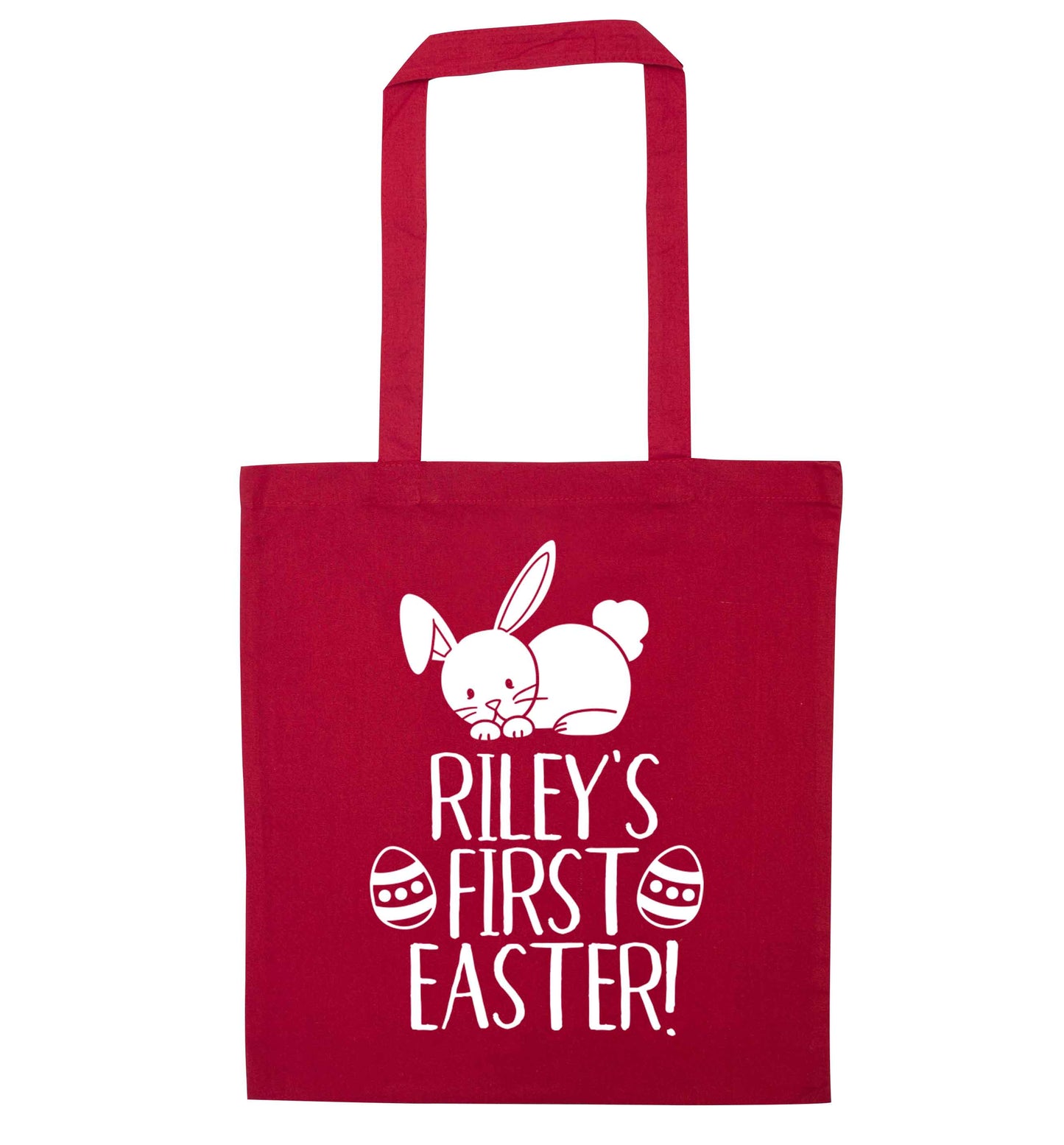 Personalised first Easter red tote bag