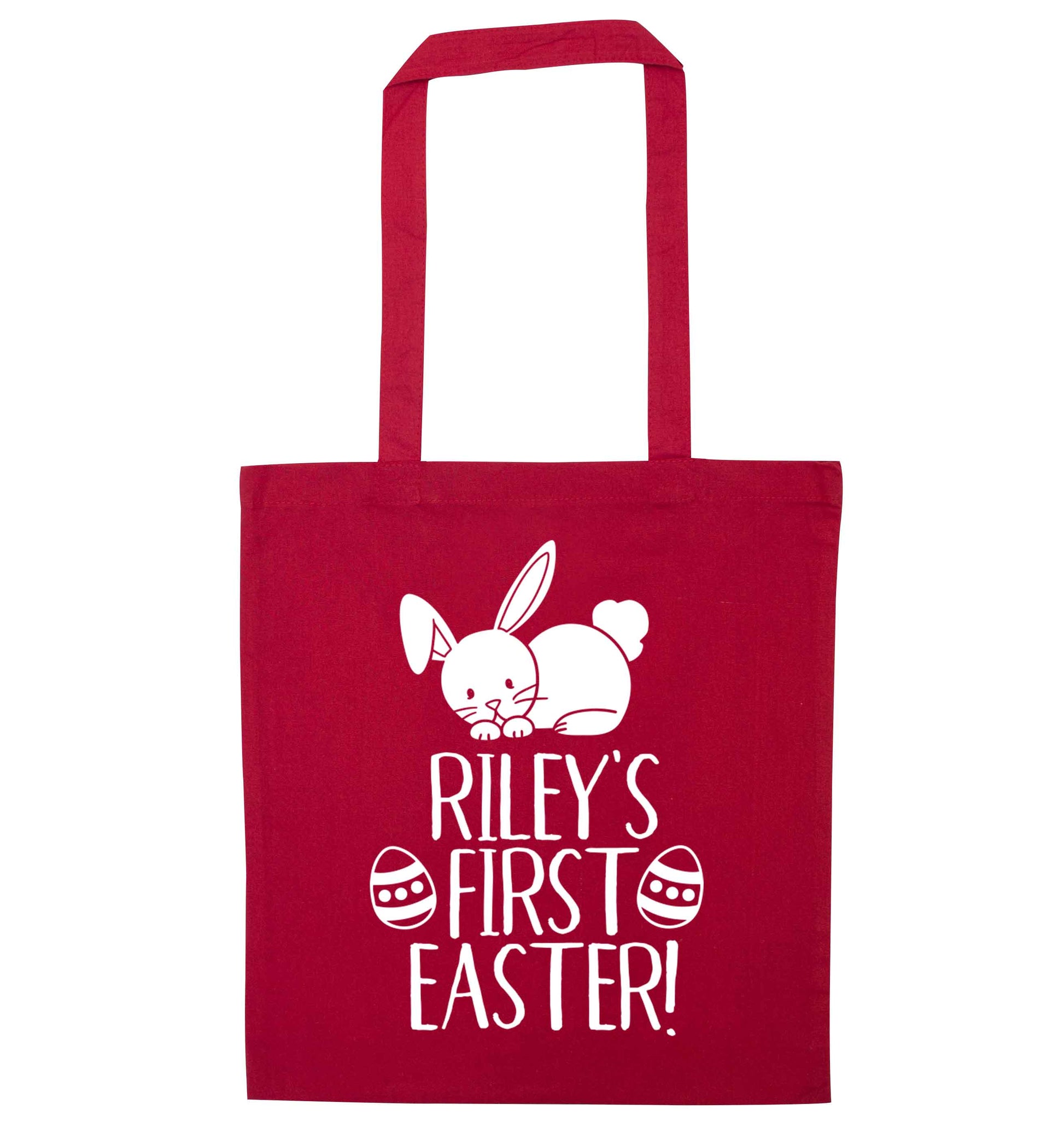 Personalised first Easter red tote bag