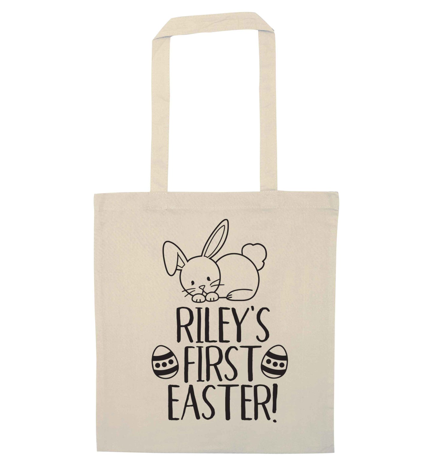 Personalised first Easter natural tote bag