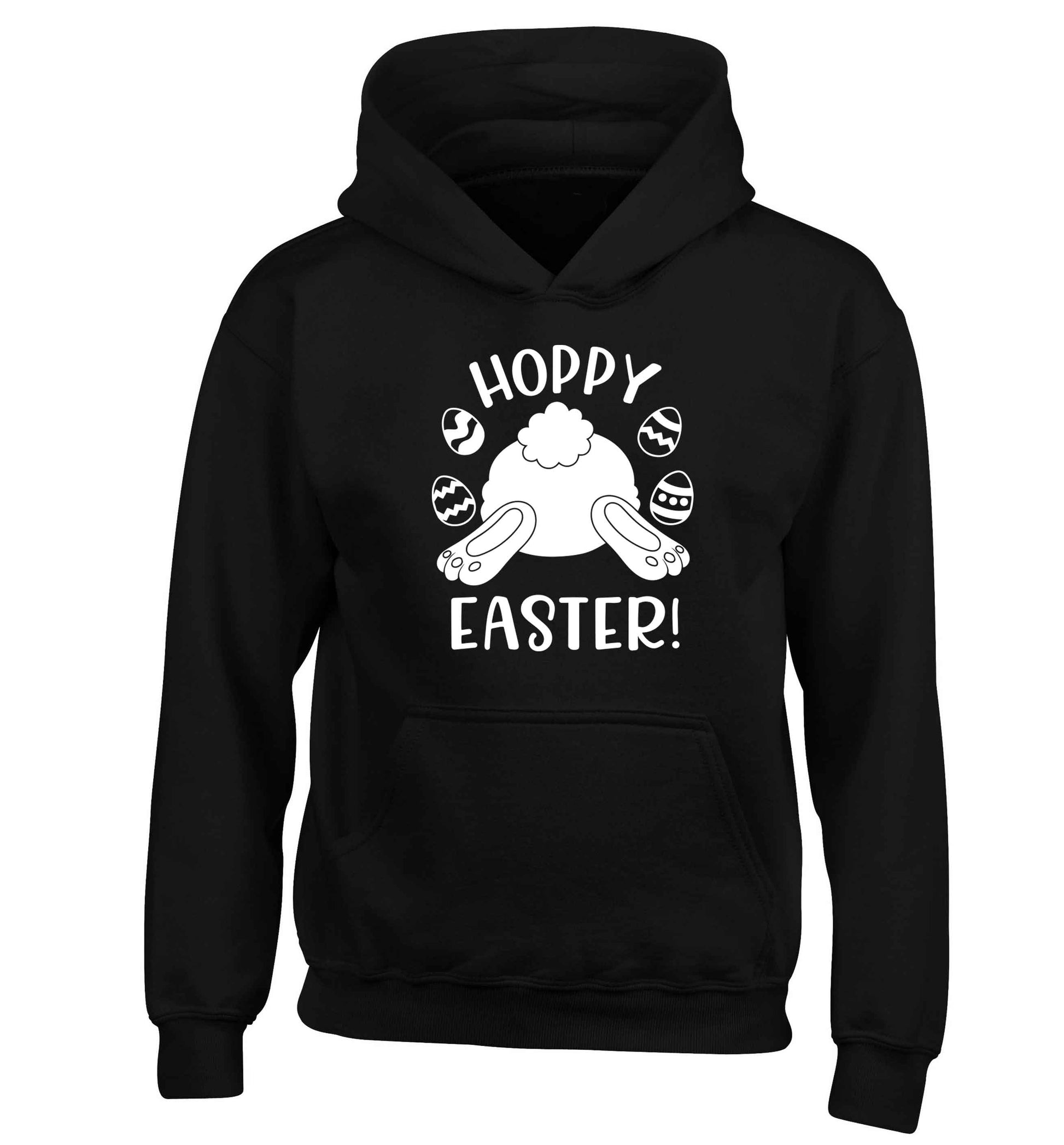 Hoppy Easter children's black hoodie 12-13 Years