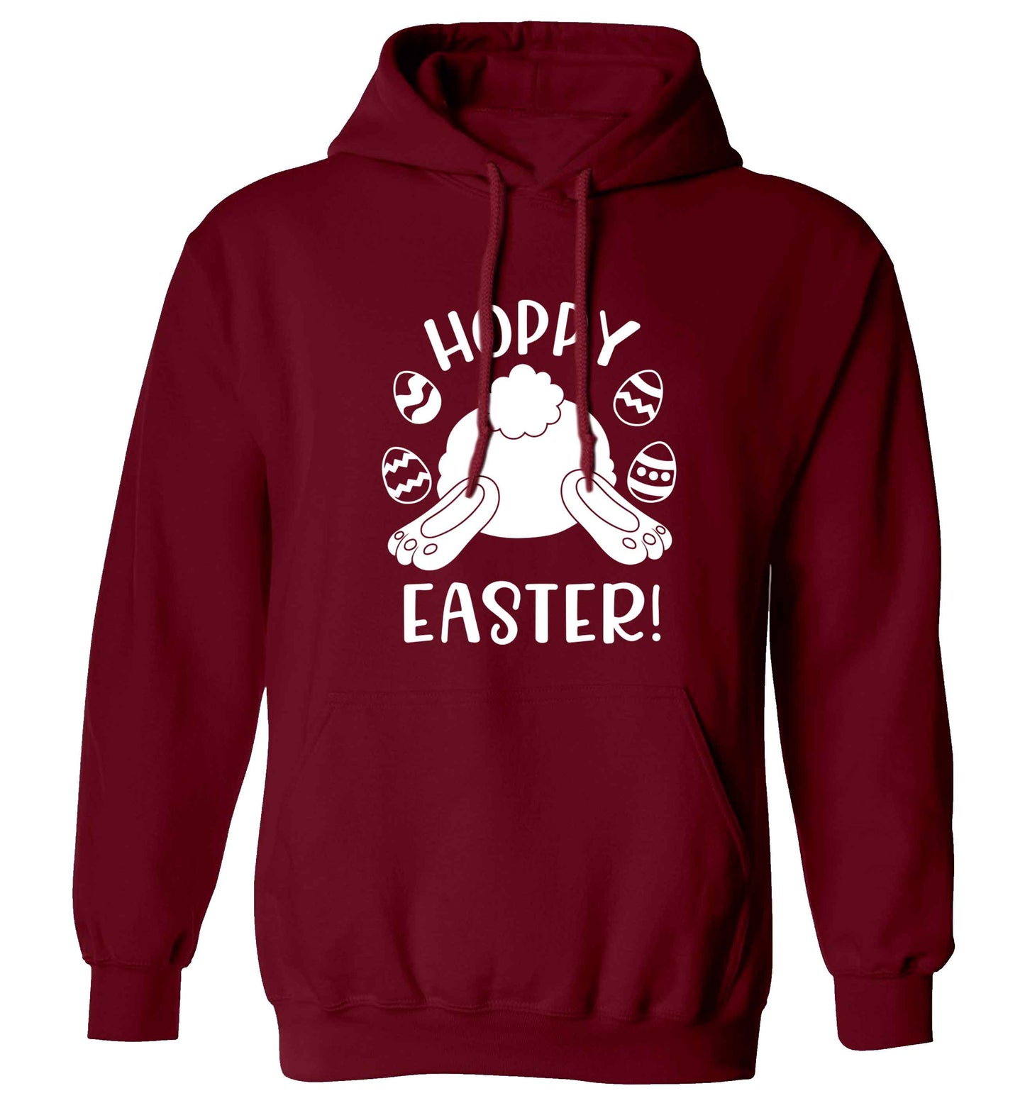 Hoppy Easter adults unisex maroon hoodie 2XL