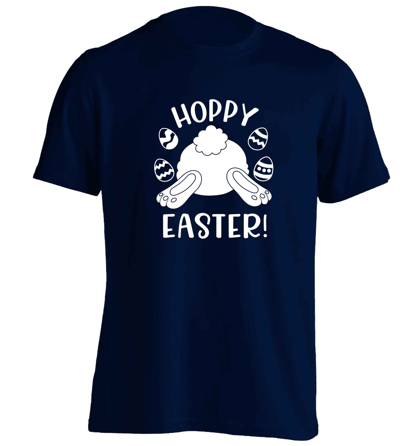 Hoppy Easter adults unisex navy Tshirt 2XL
