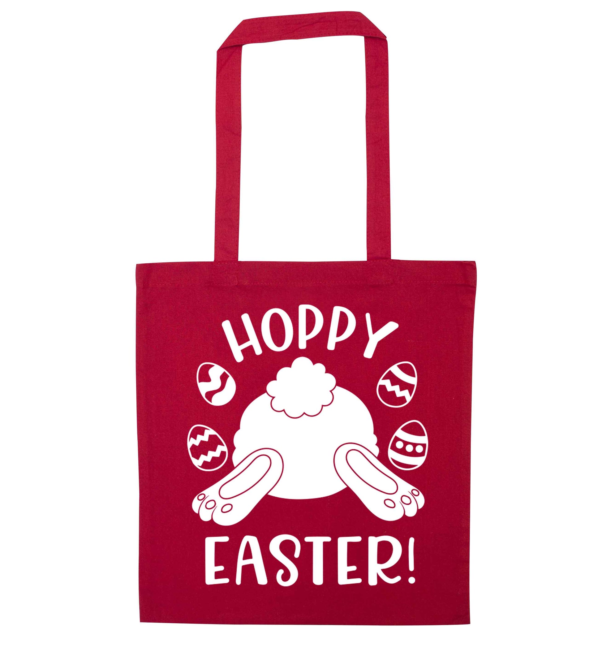 Hoppy Easter red tote bag