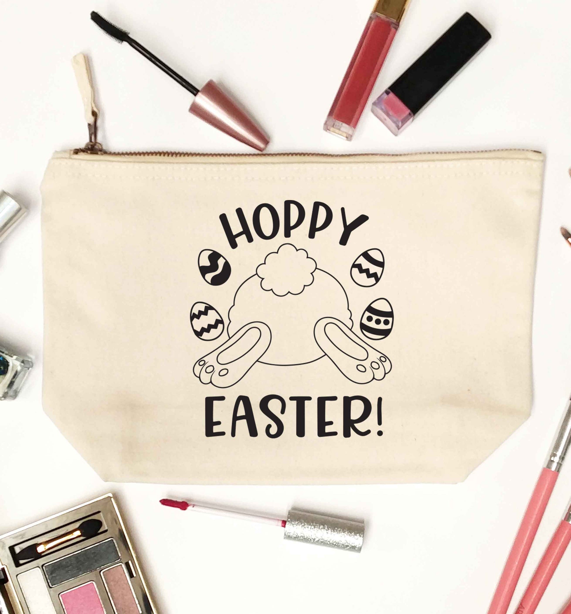 Hoppy Easter natural makeup bag