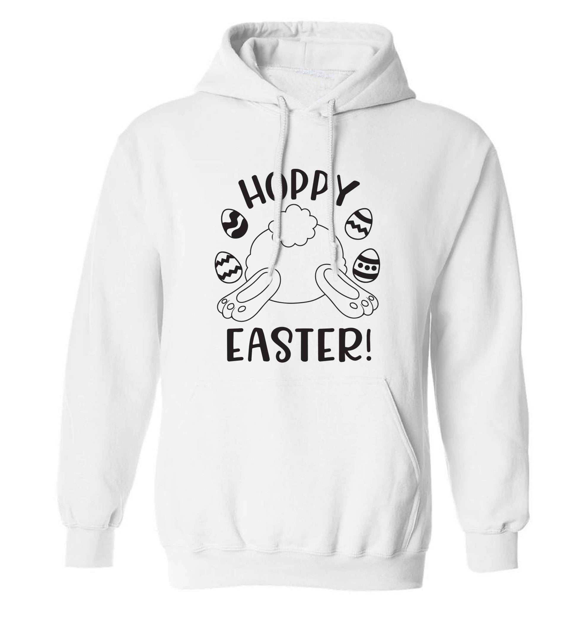 Hoppy Easter adults unisex white hoodie 2XL