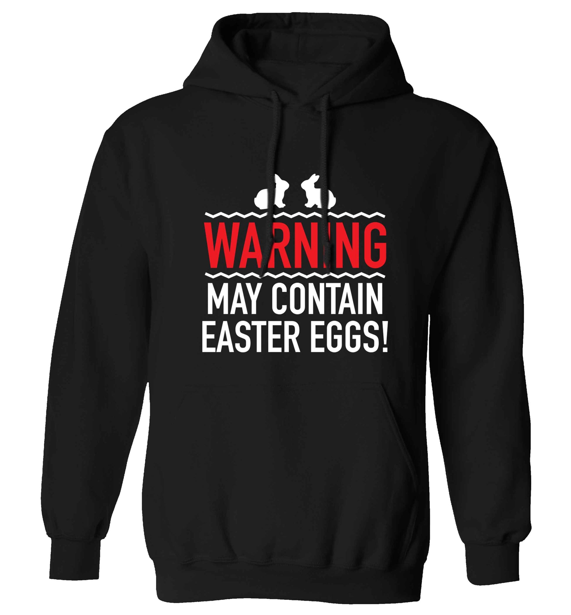 Warning may contain Easter eggs adults unisex black hoodie 2XL