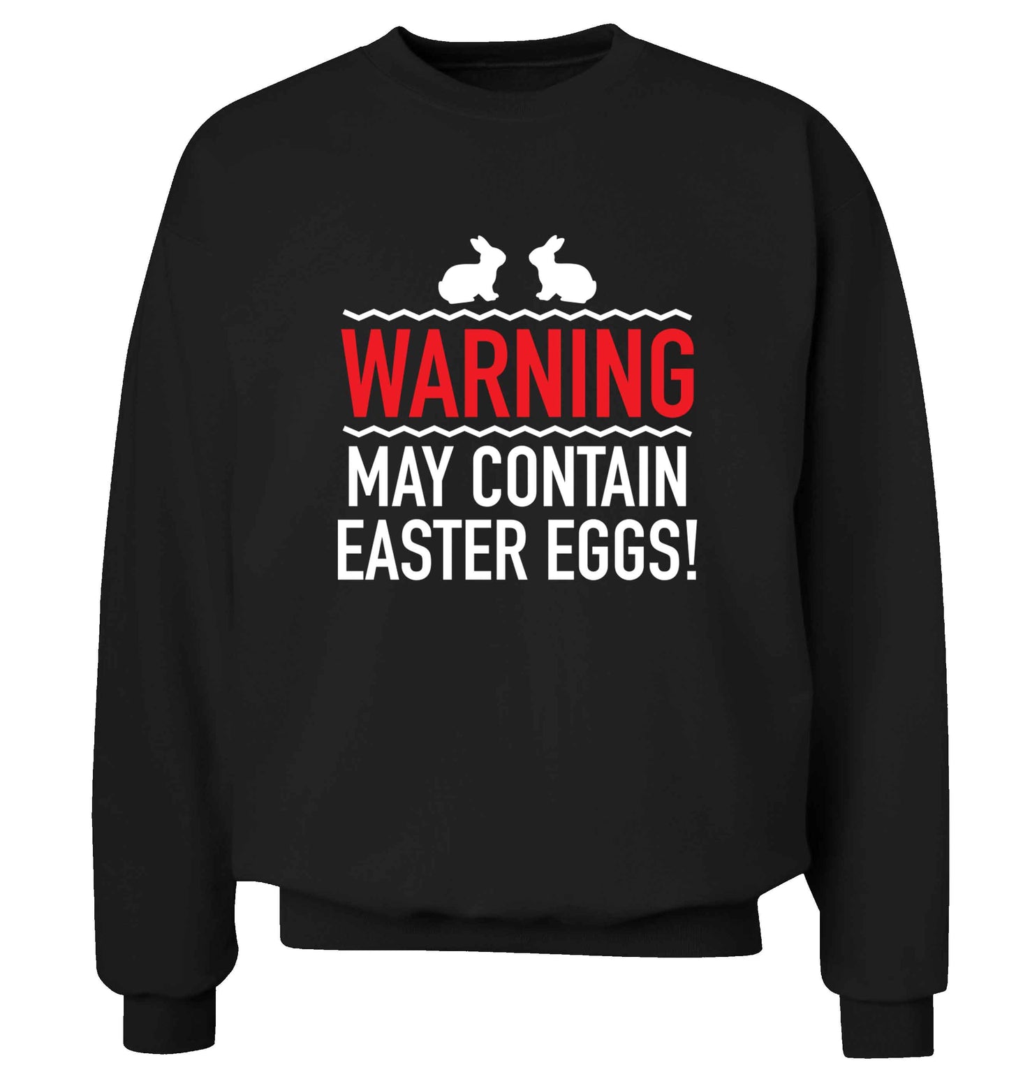 Warning may contain Easter eggs adult's unisex black sweater 2XL