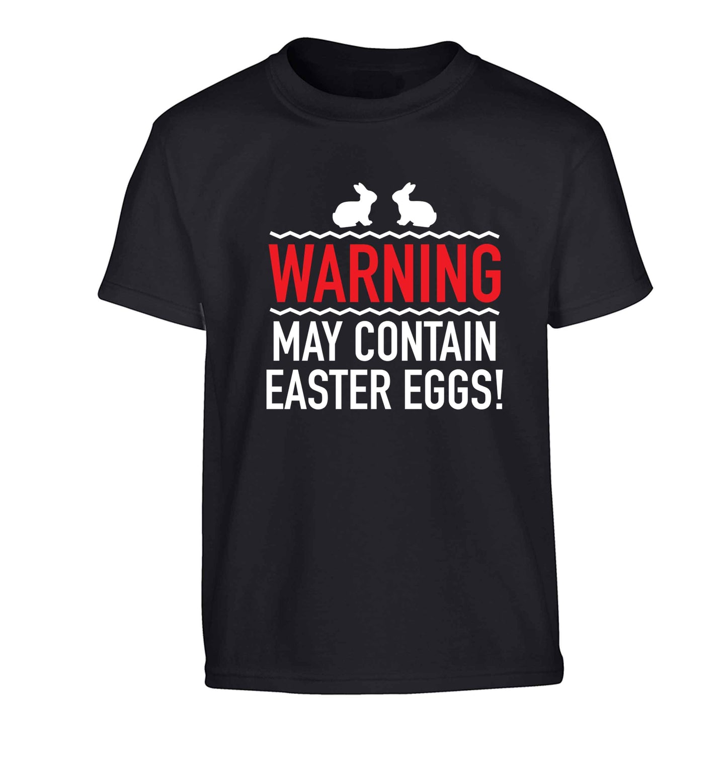 Warning may contain Easter eggs Children's black Tshirt 12-13 Years
