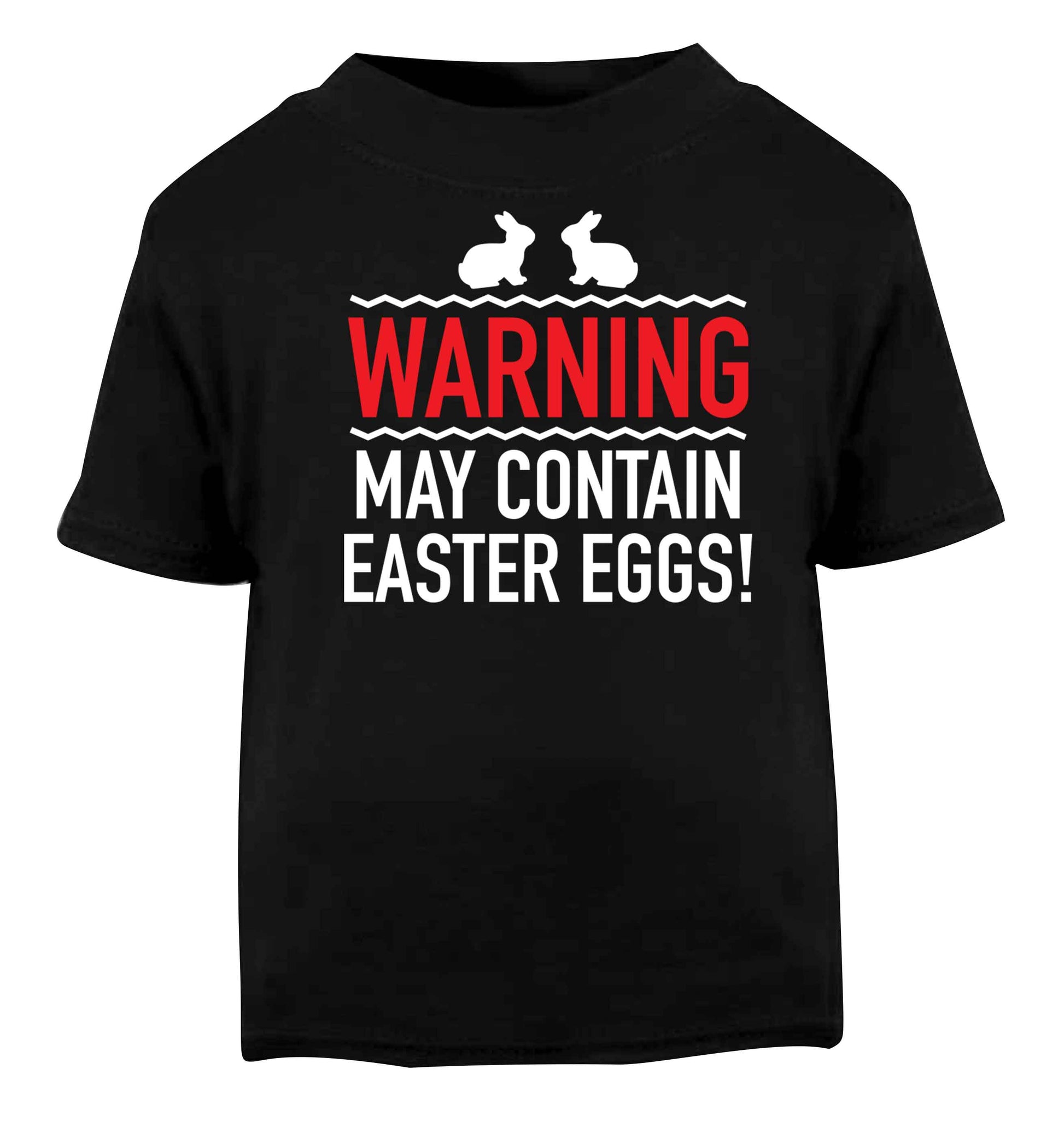Warning may contain Easter eggs Black baby toddler Tshirt 2 years