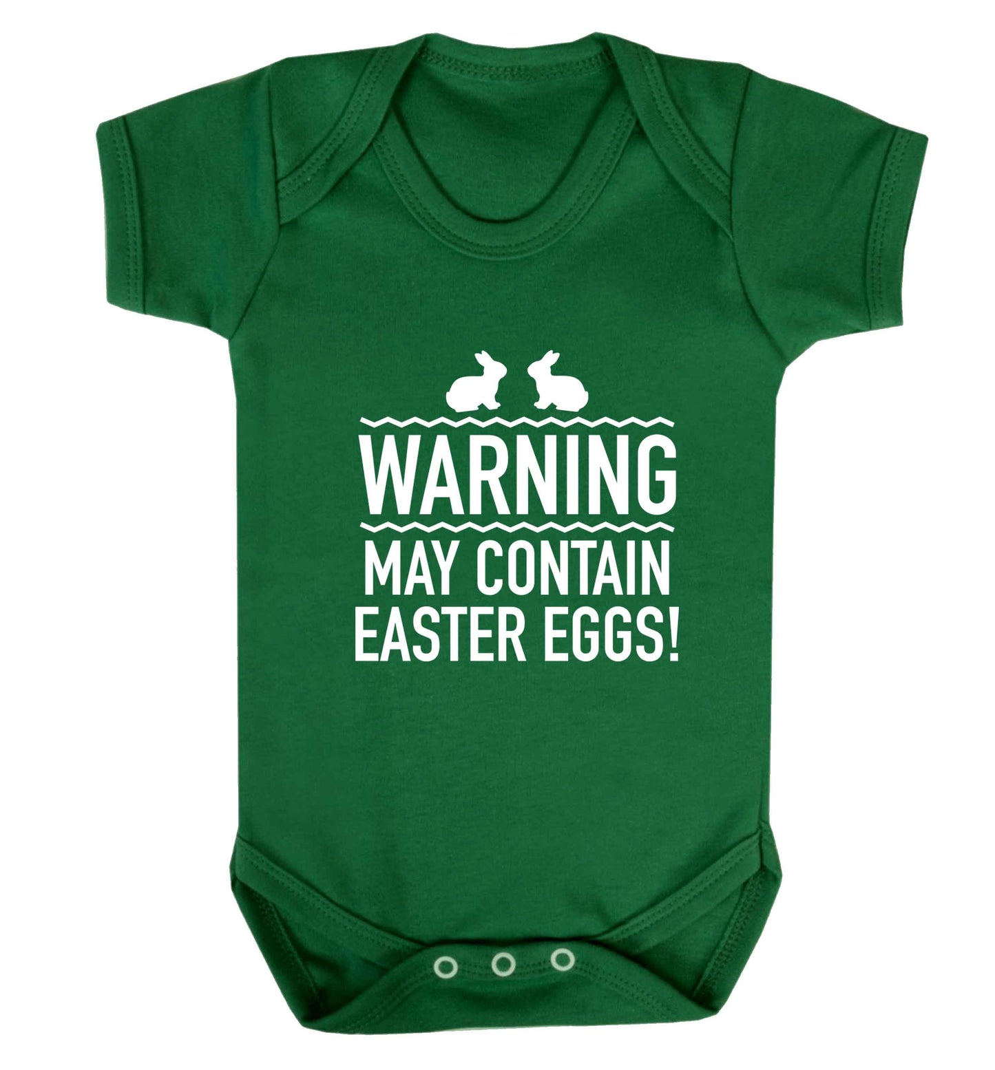 Warning may contain Easter eggs baby vest green 18-24 months