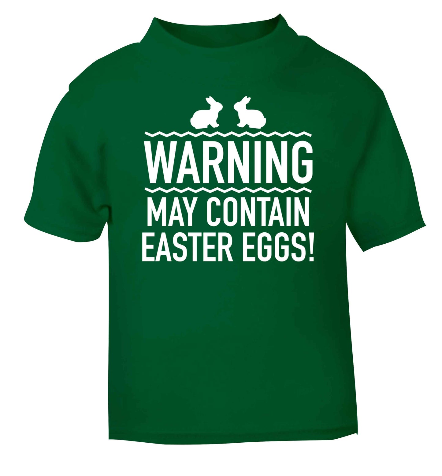 Warning may contain Easter eggs green baby toddler Tshirt 2 Years