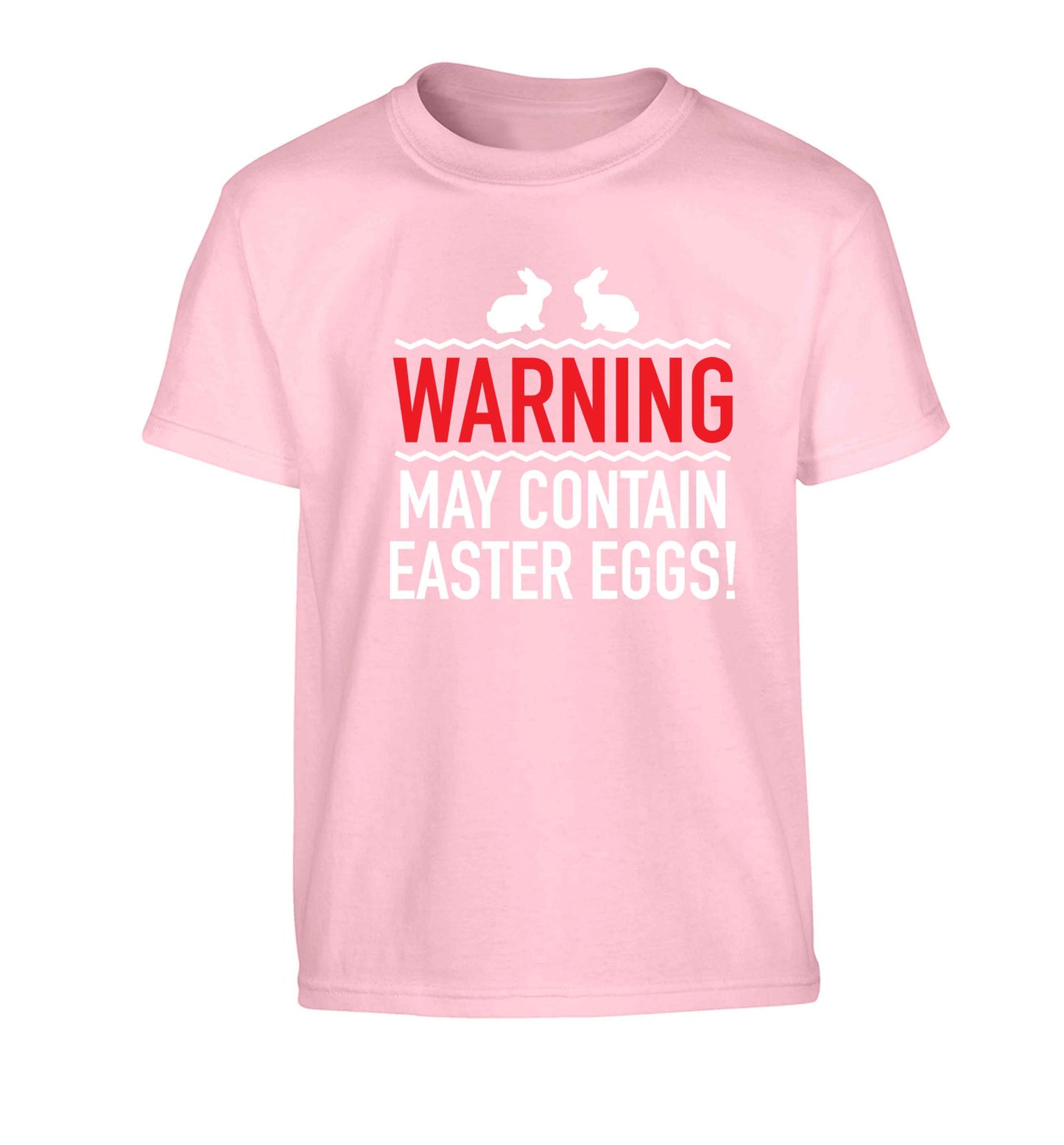 Warning may contain Easter eggs Children's light pink Tshirt 12-13 Years