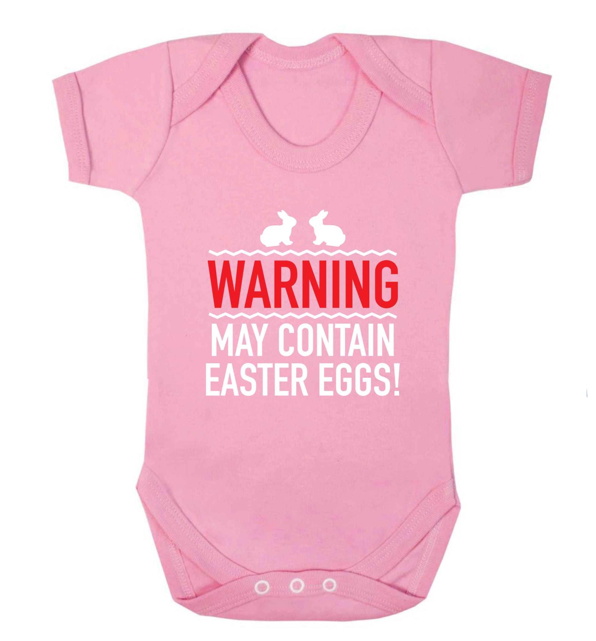 Warning may contain Easter eggs baby vest pale pink 18-24 months