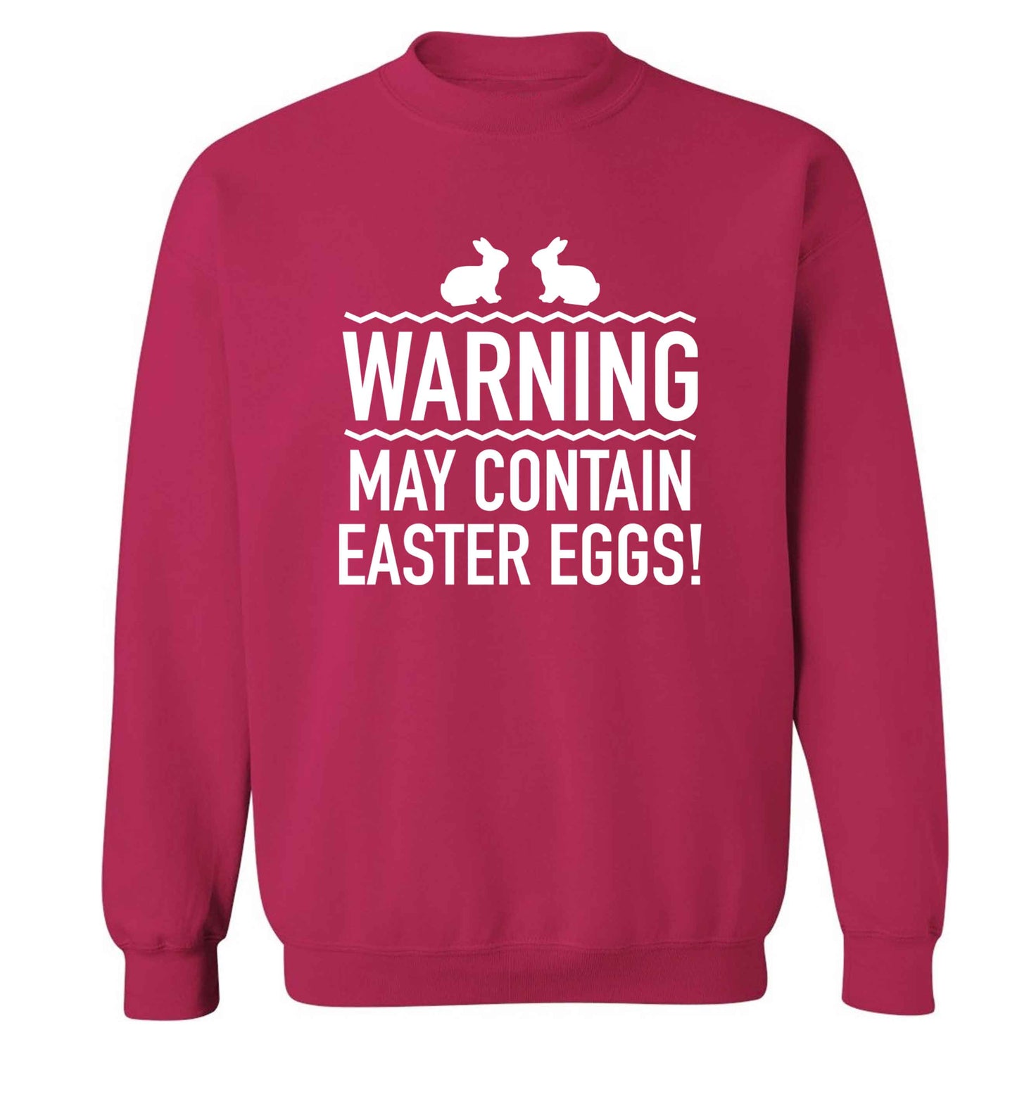Warning may contain Easter eggs adult's unisex pink sweater 2XL
