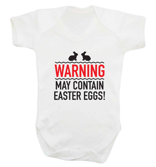 Warning may contain Easter eggs baby vest white 18-24 months