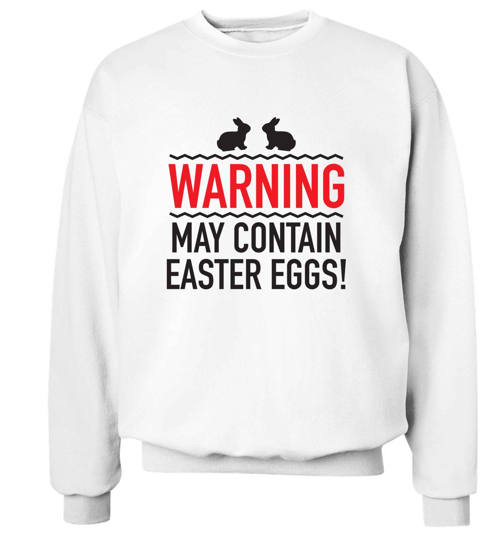 Warning may contain Easter eggs adult's unisex white sweater 2XL