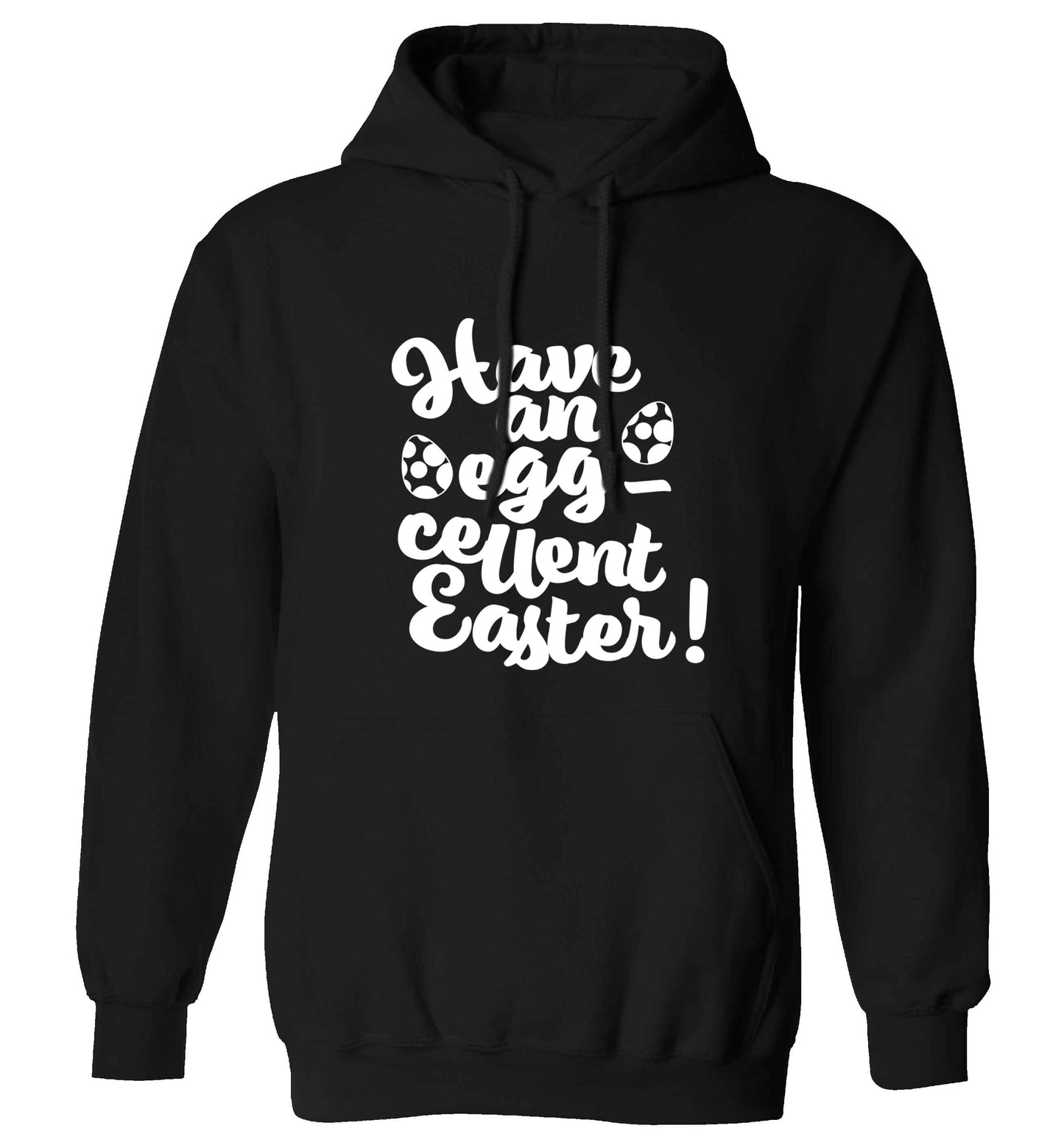 Have an eggcellent Easter adults unisex black hoodie 2XL