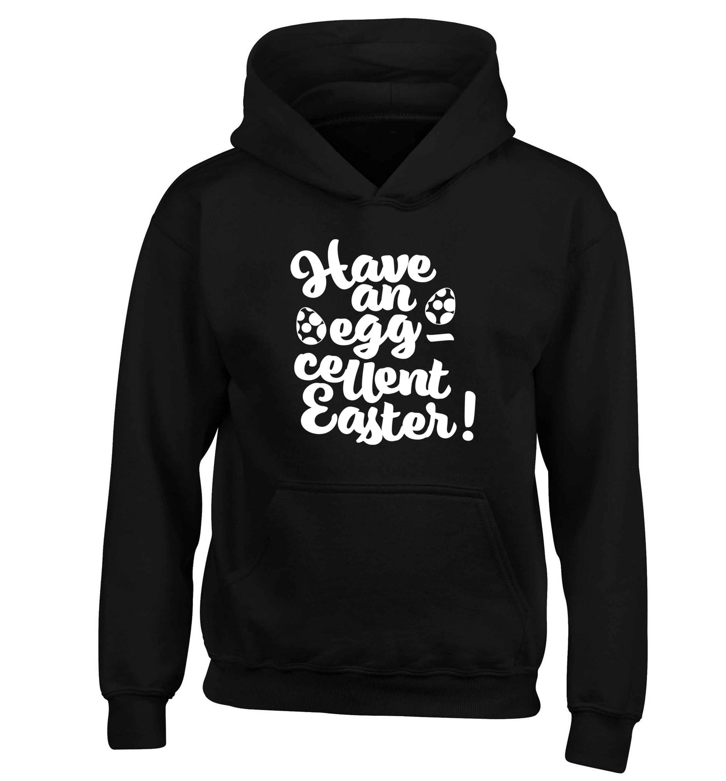 Have an eggcellent Easter children's black hoodie 12-13 Years