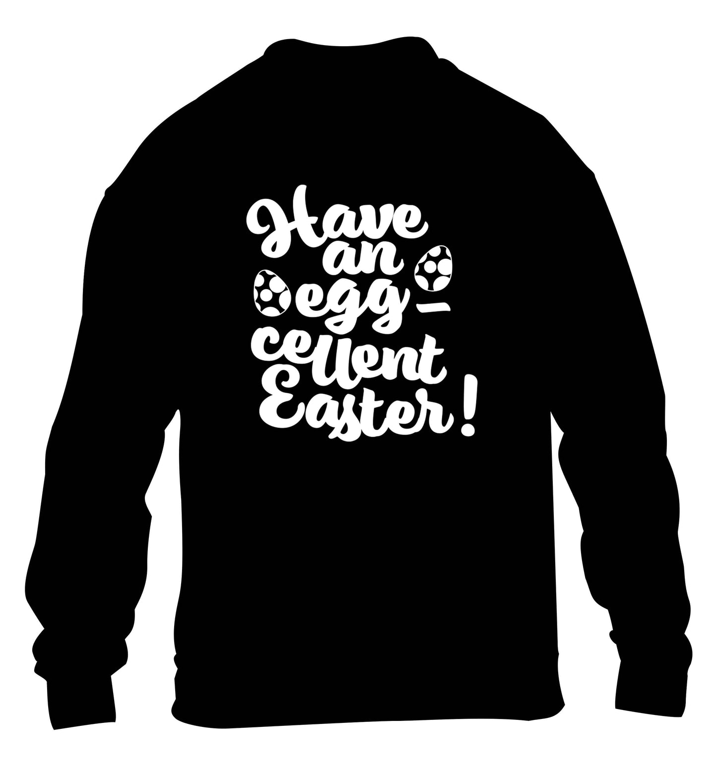 Have an eggcellent Easter children's black sweater 12-13 Years