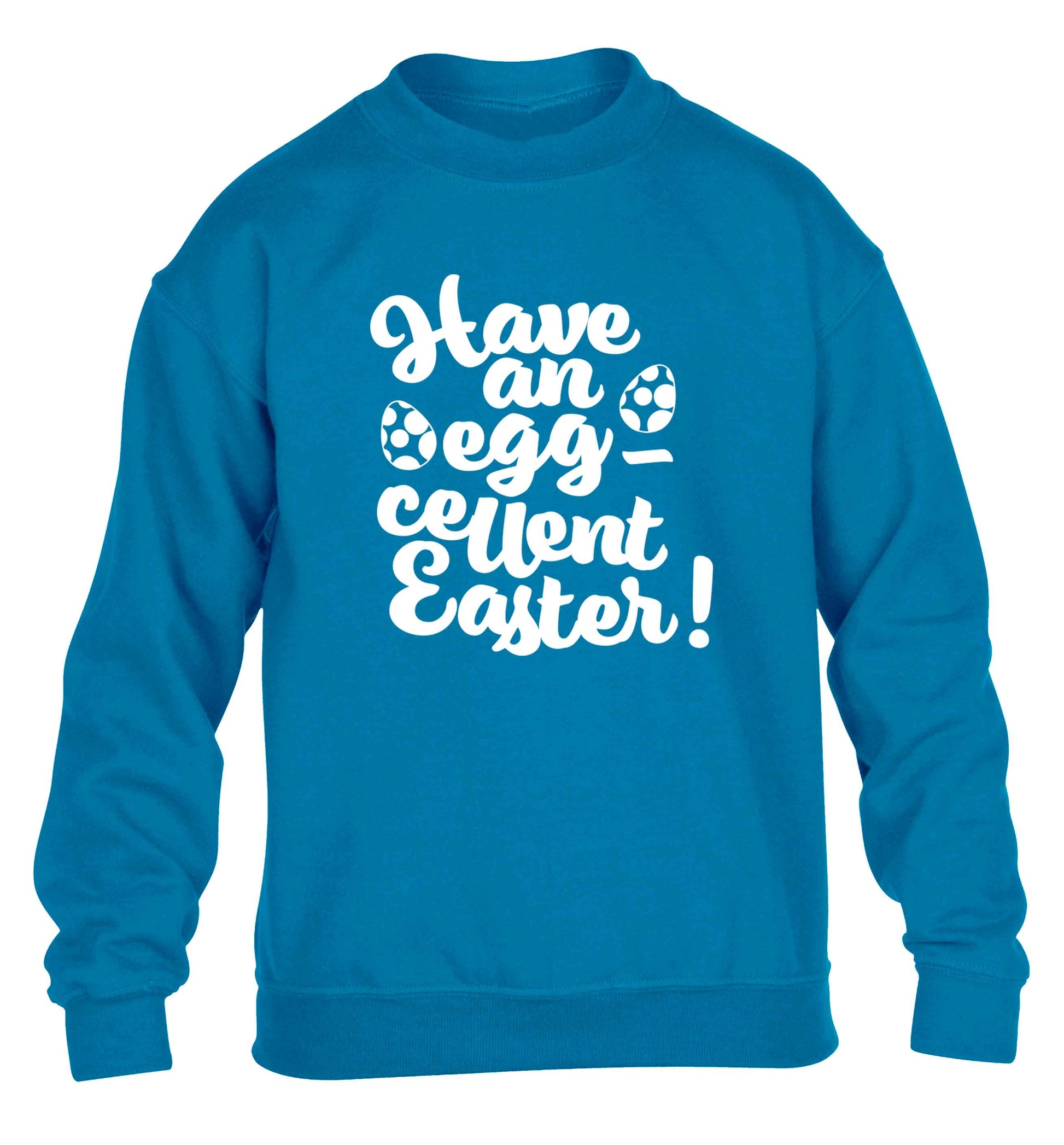 Have an eggcellent Easter children's blue sweater 12-13 Years