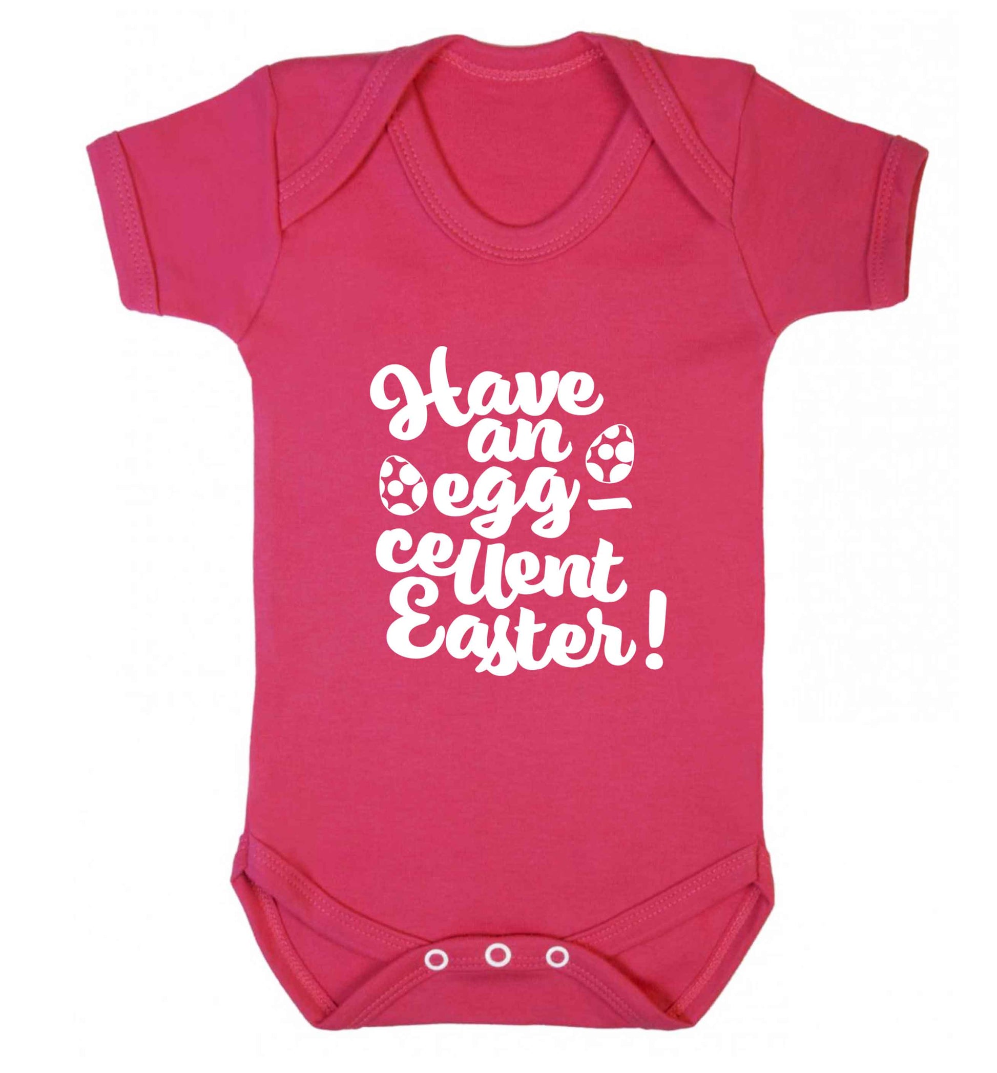 Have an eggcellent Easter baby vest dark pink 18-24 months