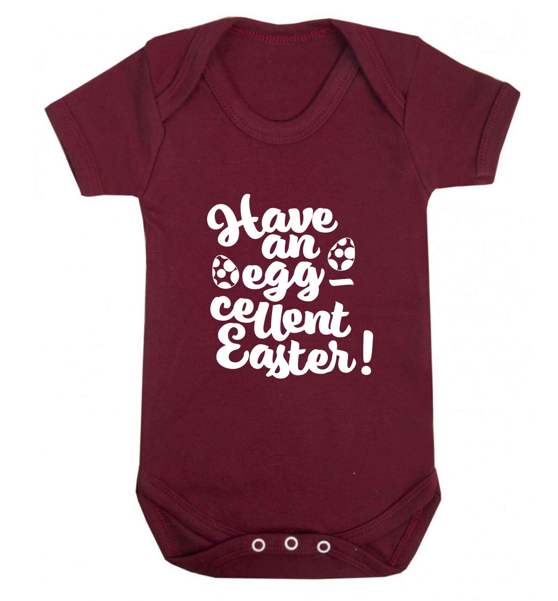 Have an eggcellent Easter baby vest maroon 18-24 months