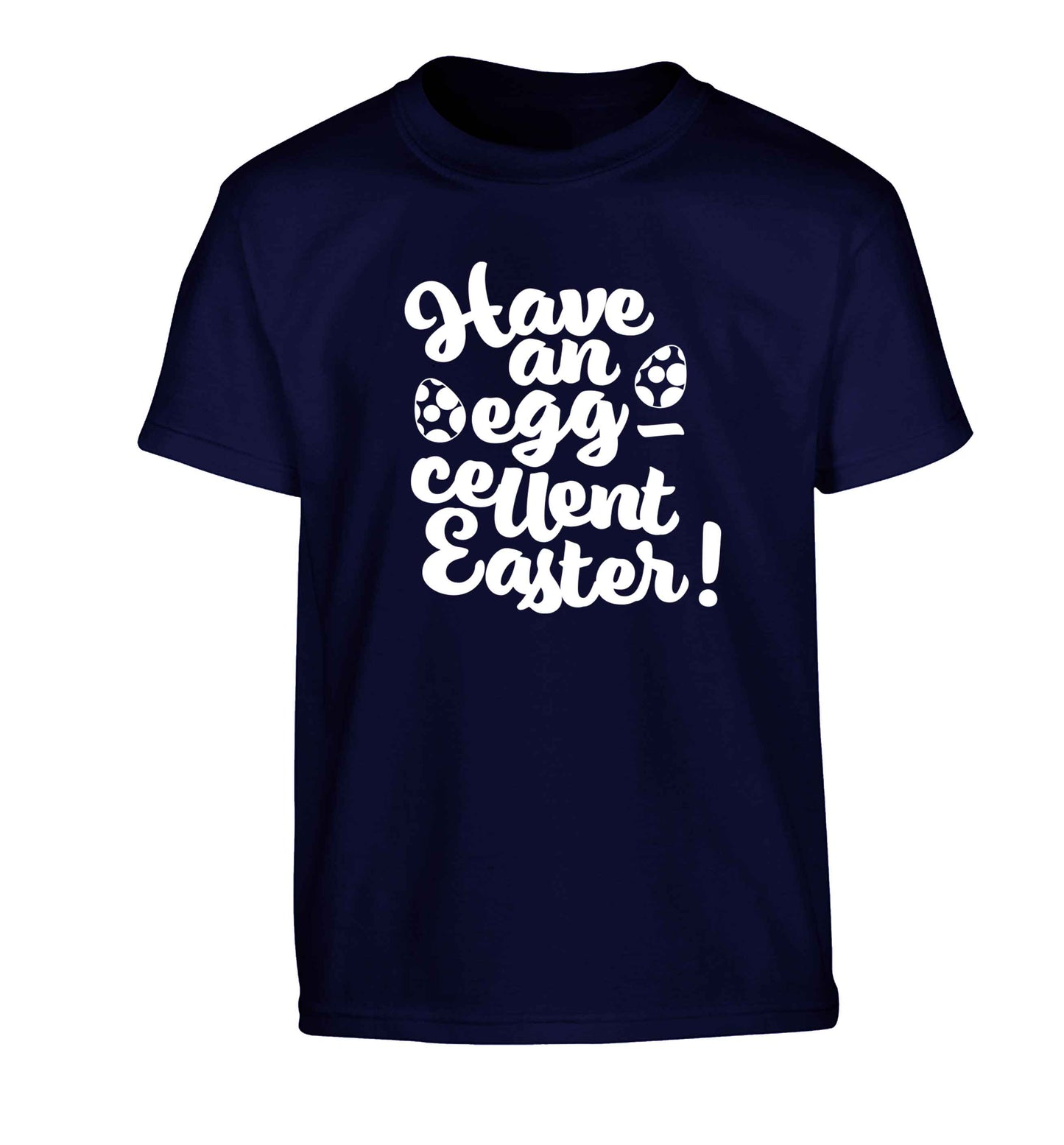 Have an eggcellent Easter Children's navy Tshirt 12-13 Years