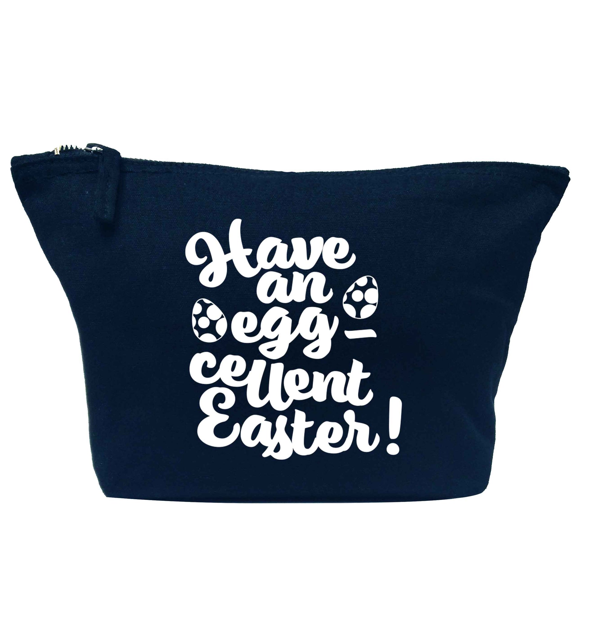 Have an eggcellent Easter navy makeup bag