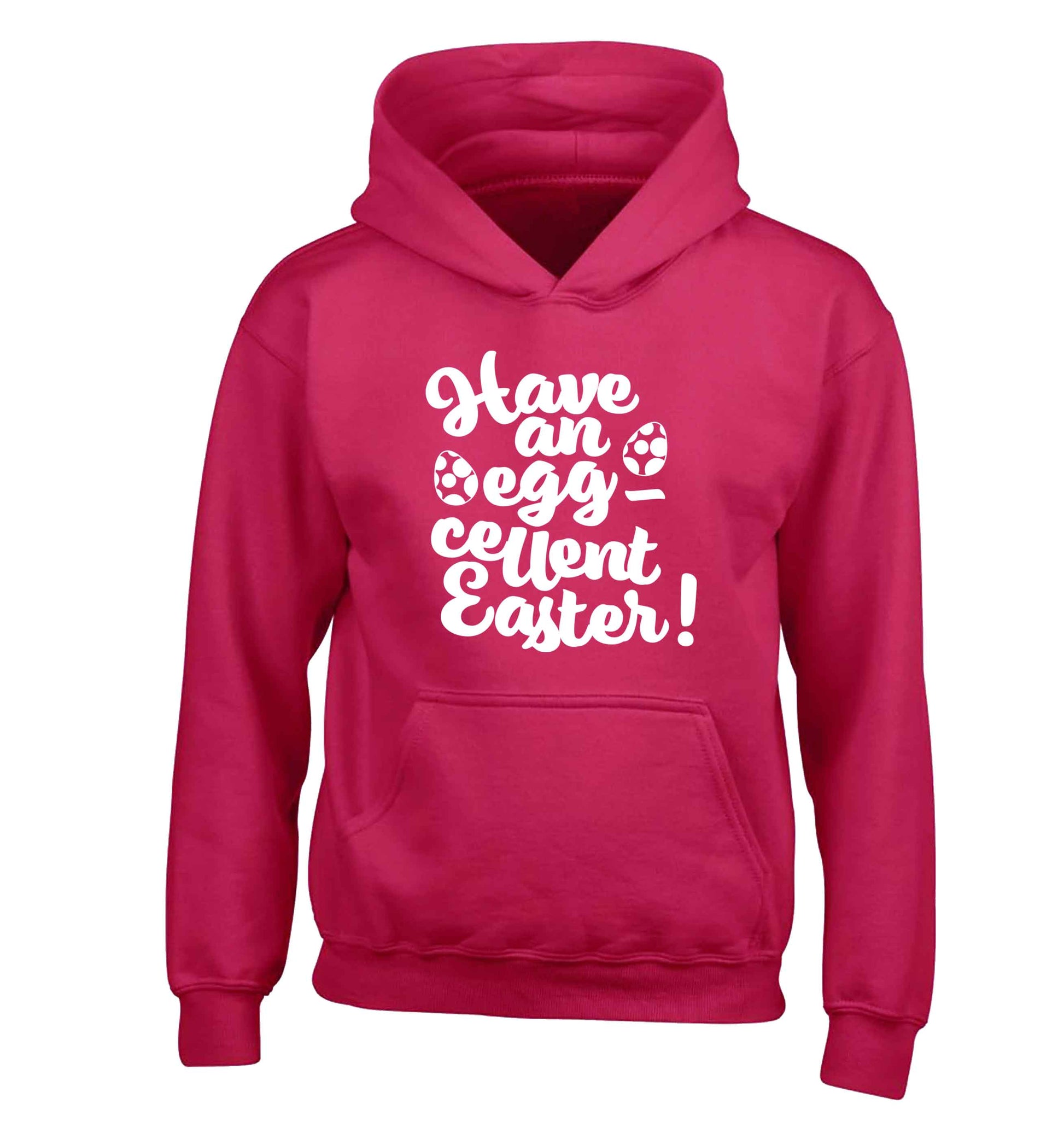Have an eggcellent Easter children's pink hoodie 12-13 Years
