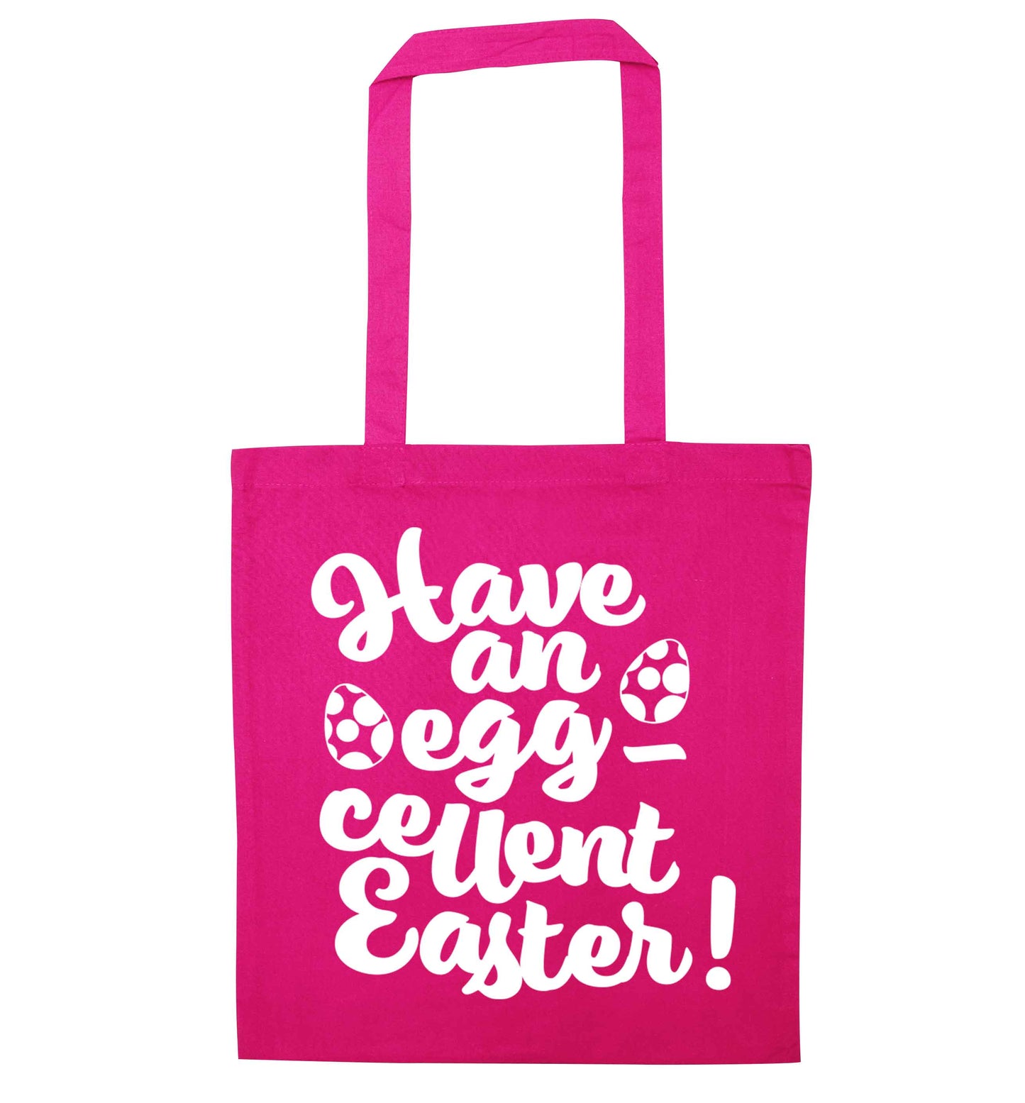 Have an eggcellent Easter pink tote bag